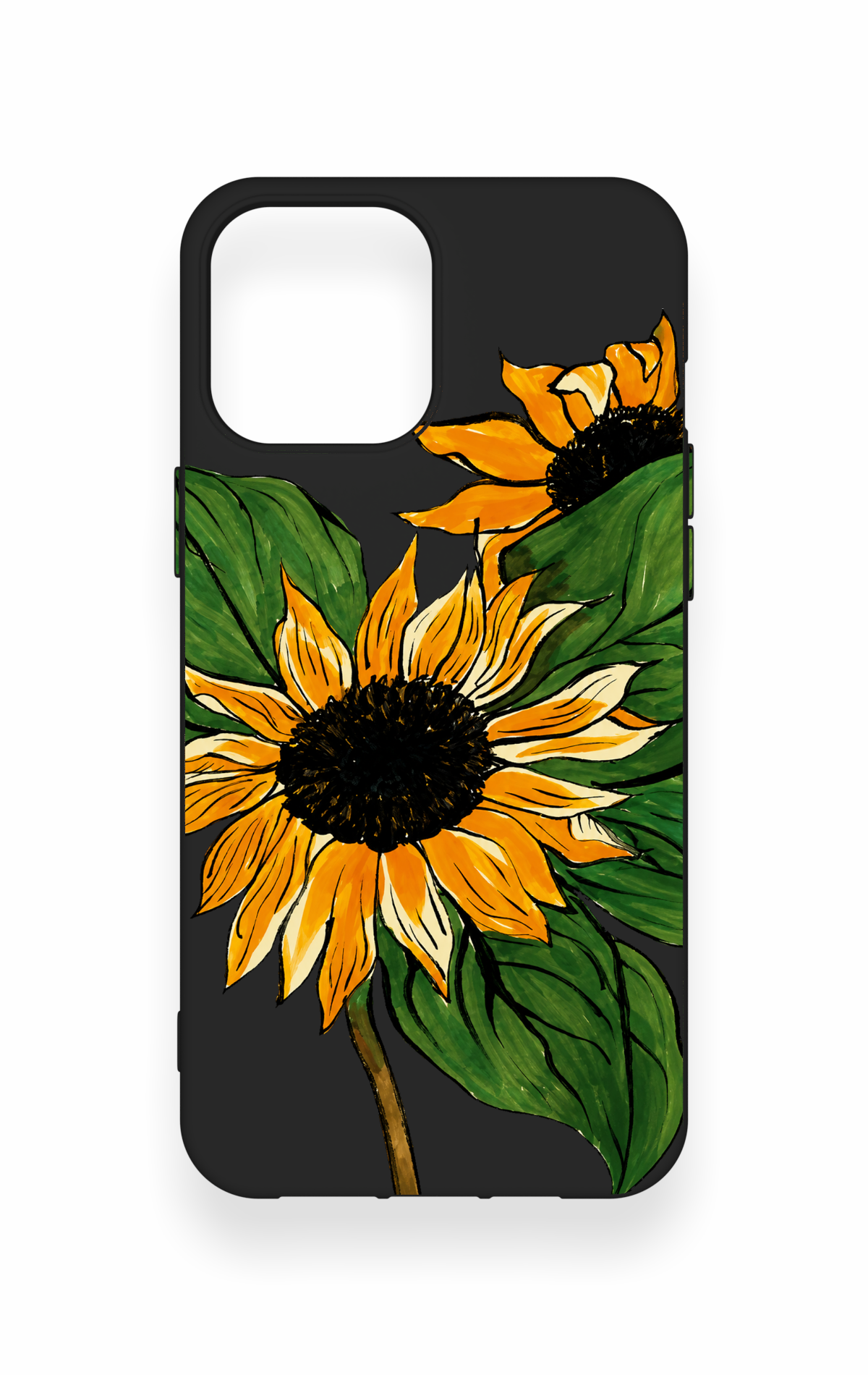 iPhone 12 Pro Max Uyumlu Ay Çiçeği Desenli Silikon Kılıf