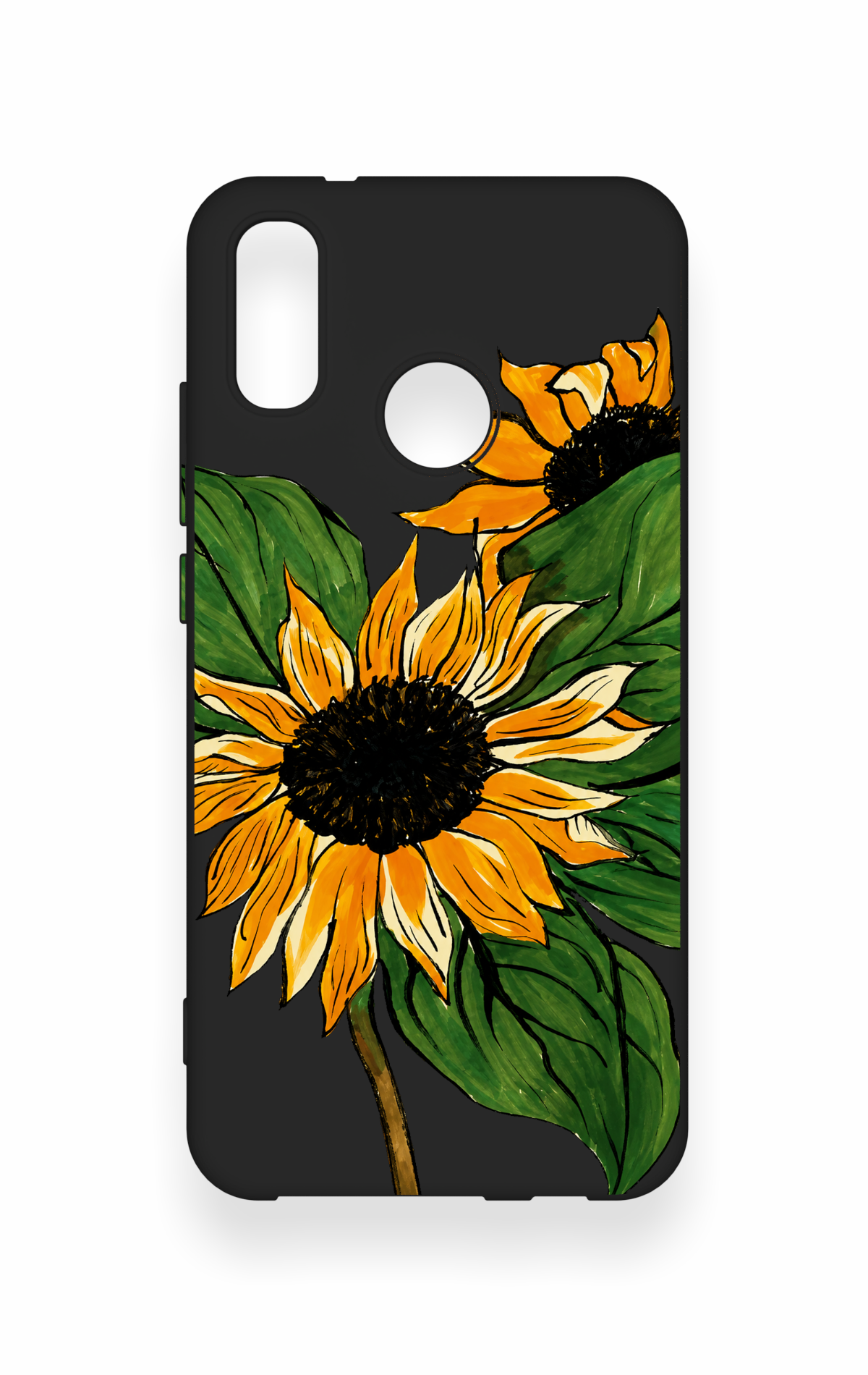 Huawei P20 Lite Uyumlu Ay Çiçeği Desenli Silikon Kılıf
