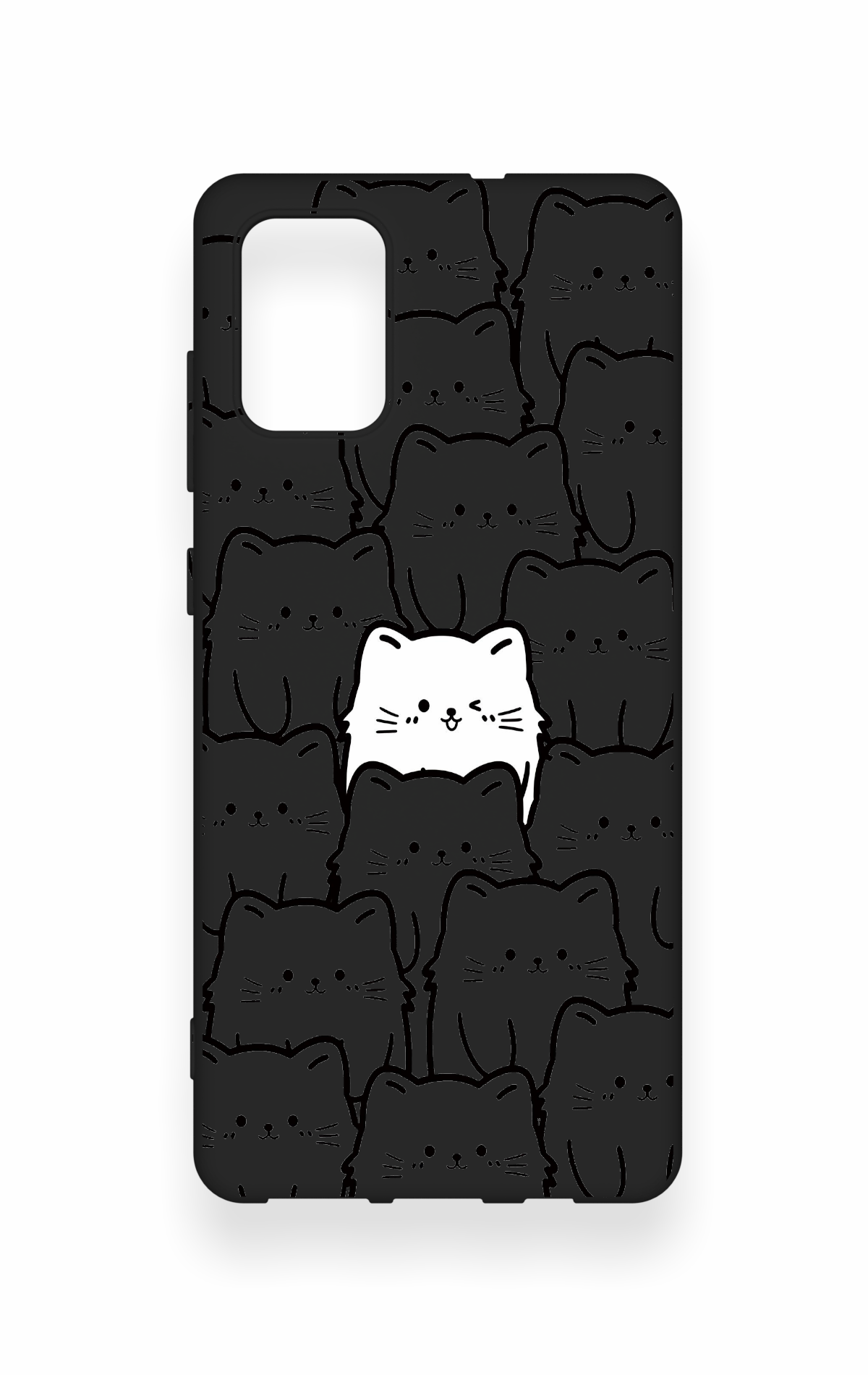 Samsung-A71 Uyumlu Many Cats Desenli Silikon Kılıf