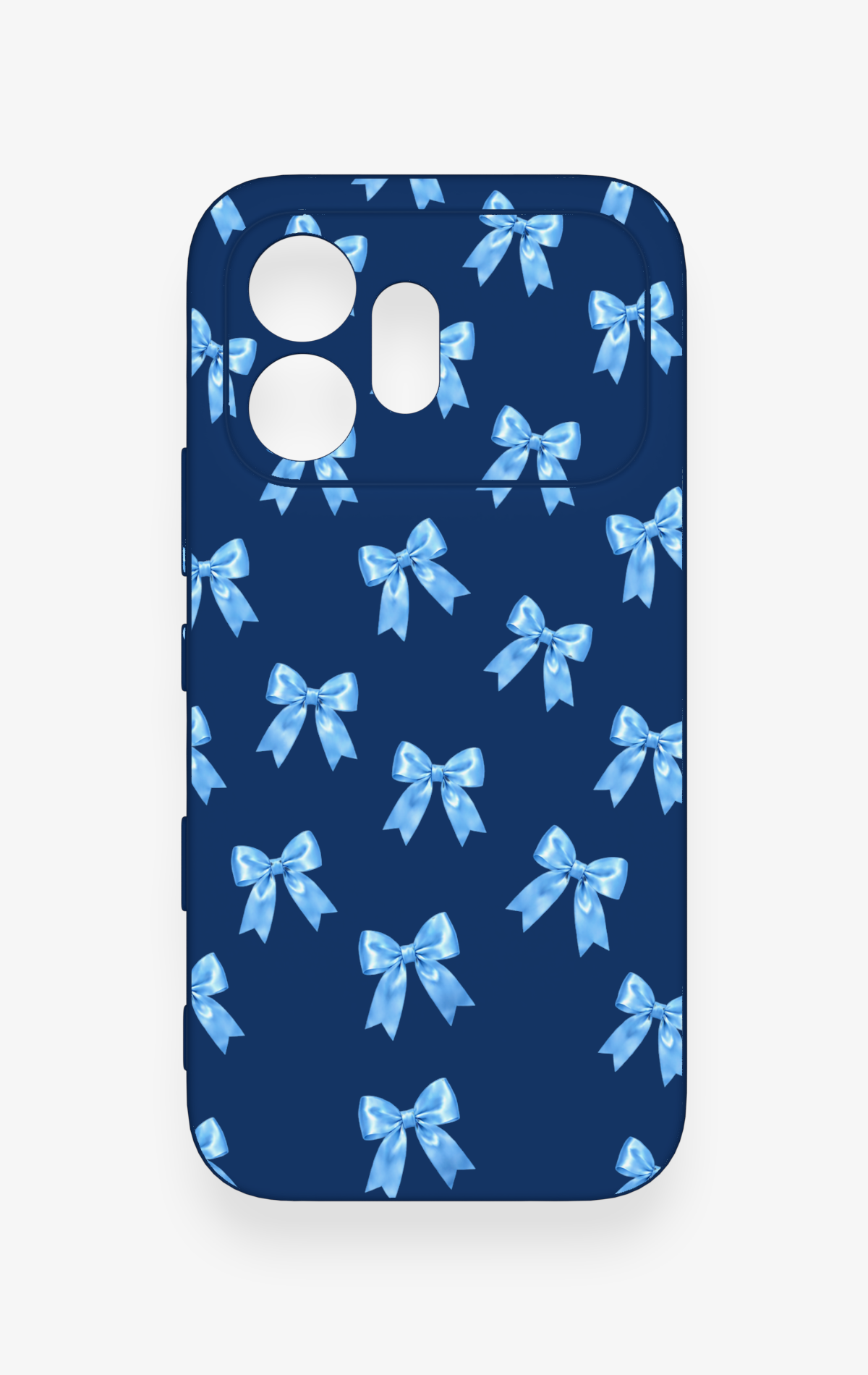 Honor 600 Uyumlu Mavi Fiyonk Kurdele Desenli Silikon Kılıf