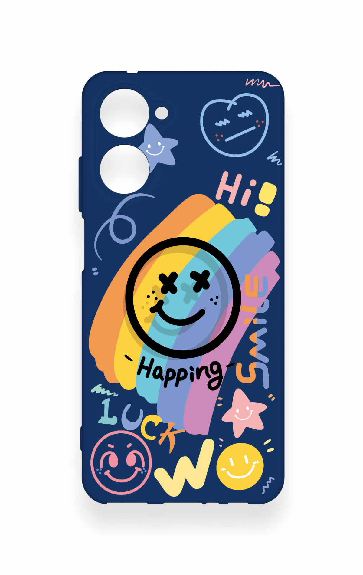 Realme 10 Uyumlu Happing Smile Desenli Silikon Kılıf