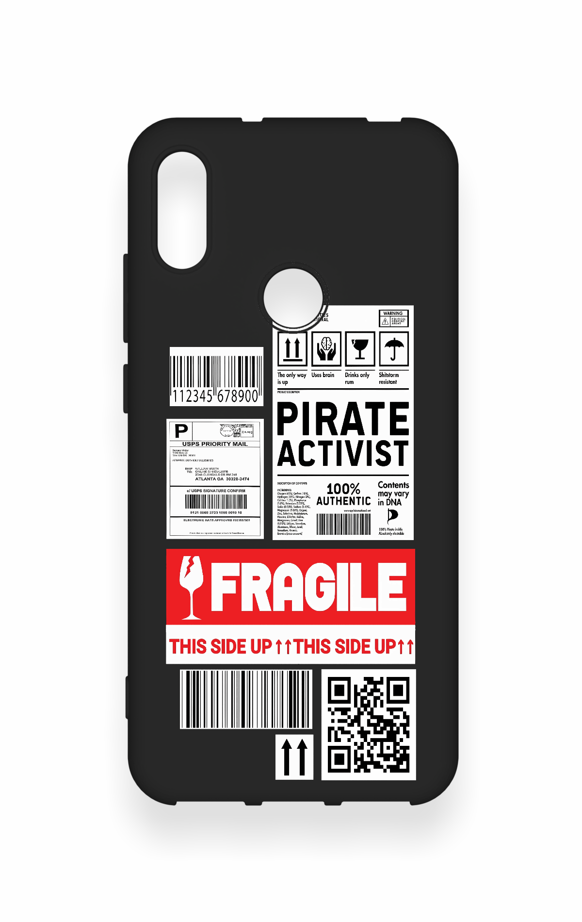 Huawei Y6 2019 Uyumlu Fragile Desenli Silikon Kılıf