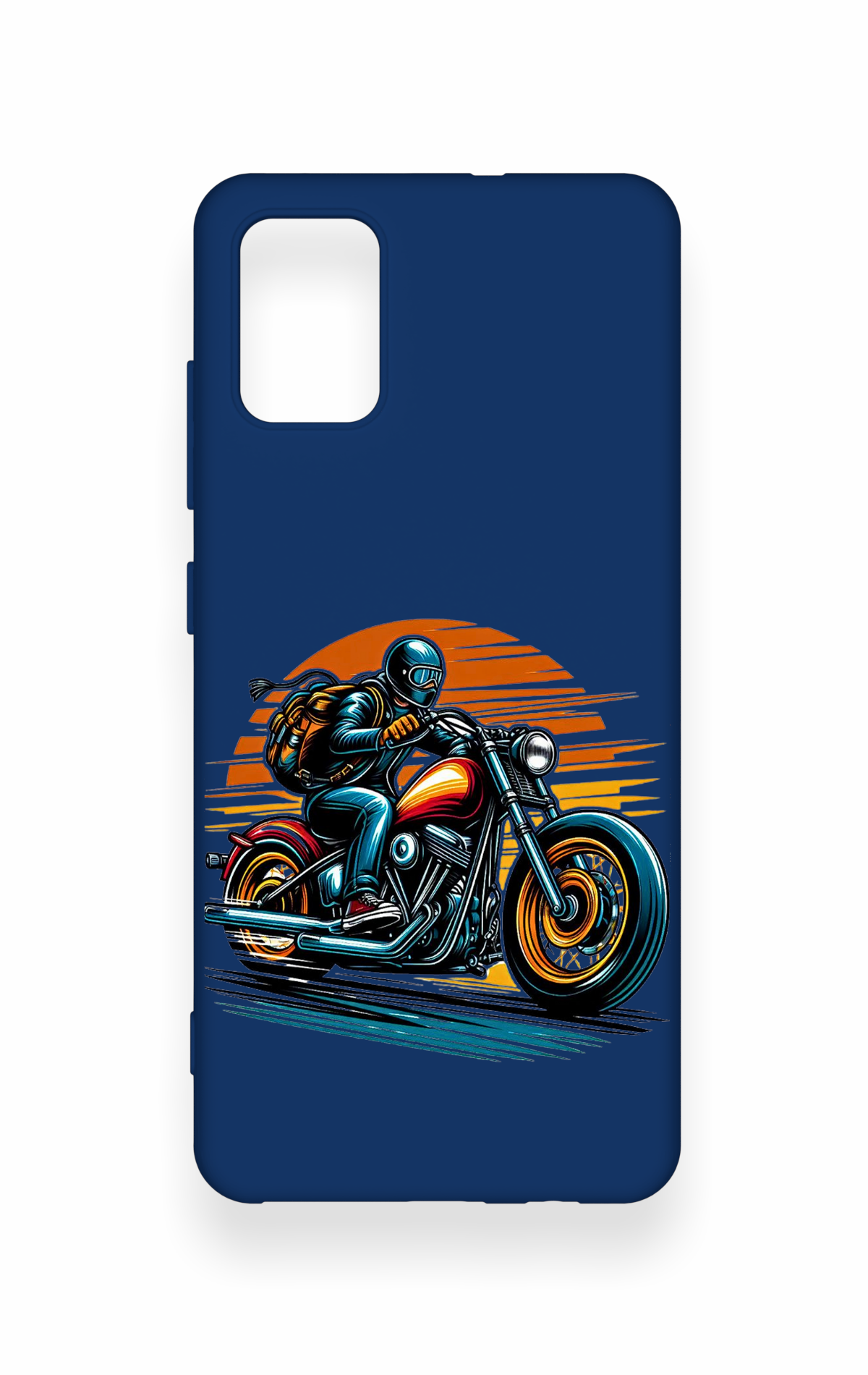 Saamsung A51 Uyumlu Moto Rider Desenli Silikon Kılıf