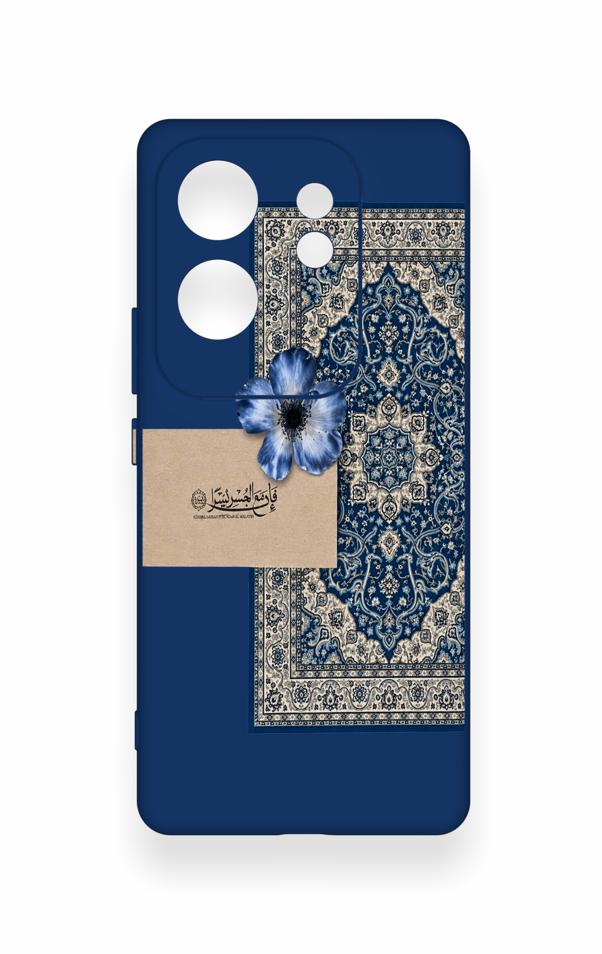 İnfinix Zero 30 Uyumlu Mavi Etnik Halı Desenli Silikon Kılıf