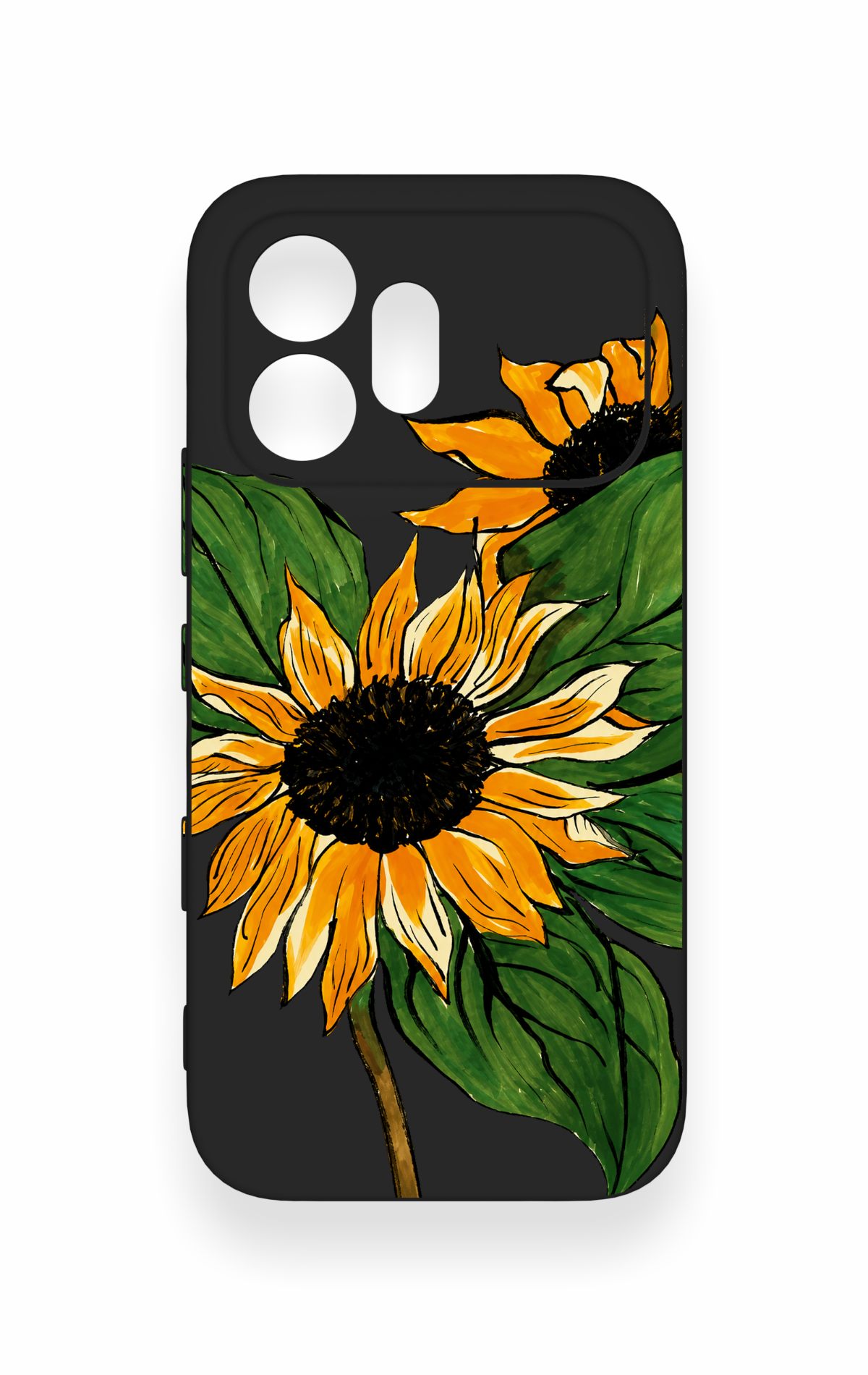 Honor 600 Uyumlu Ay Çiçeği Desenli Silikon Kılıf