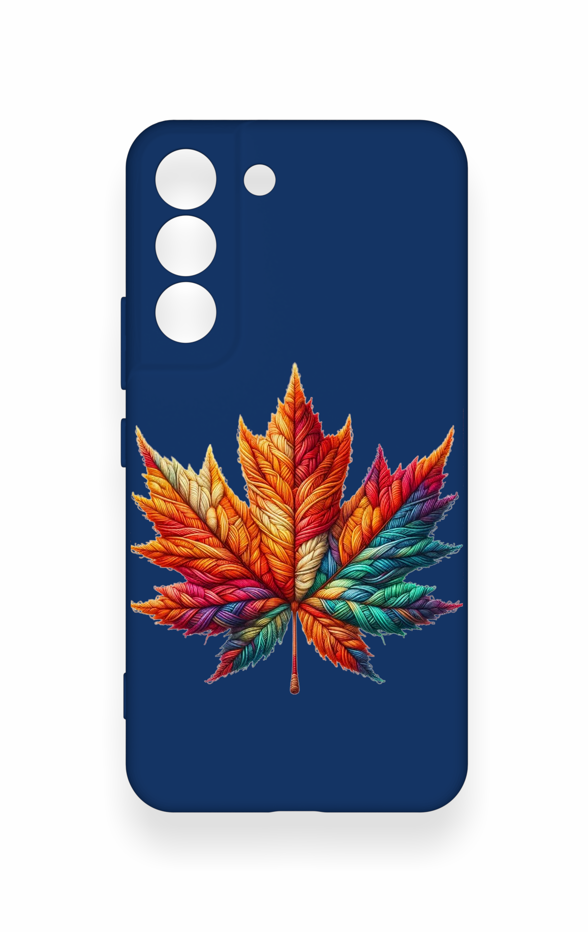 Samsung S22 Uyumlu Renkli Yaprak Desenli Silikon Kılıf
