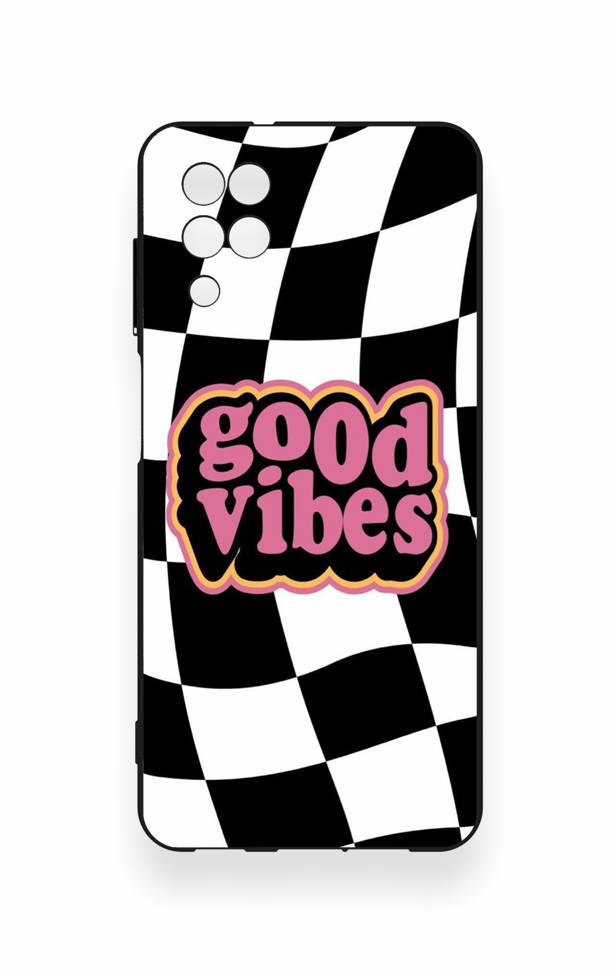 Samsung A12 Uyumlu Black Good Vibes Desenli Silikon Kılıf