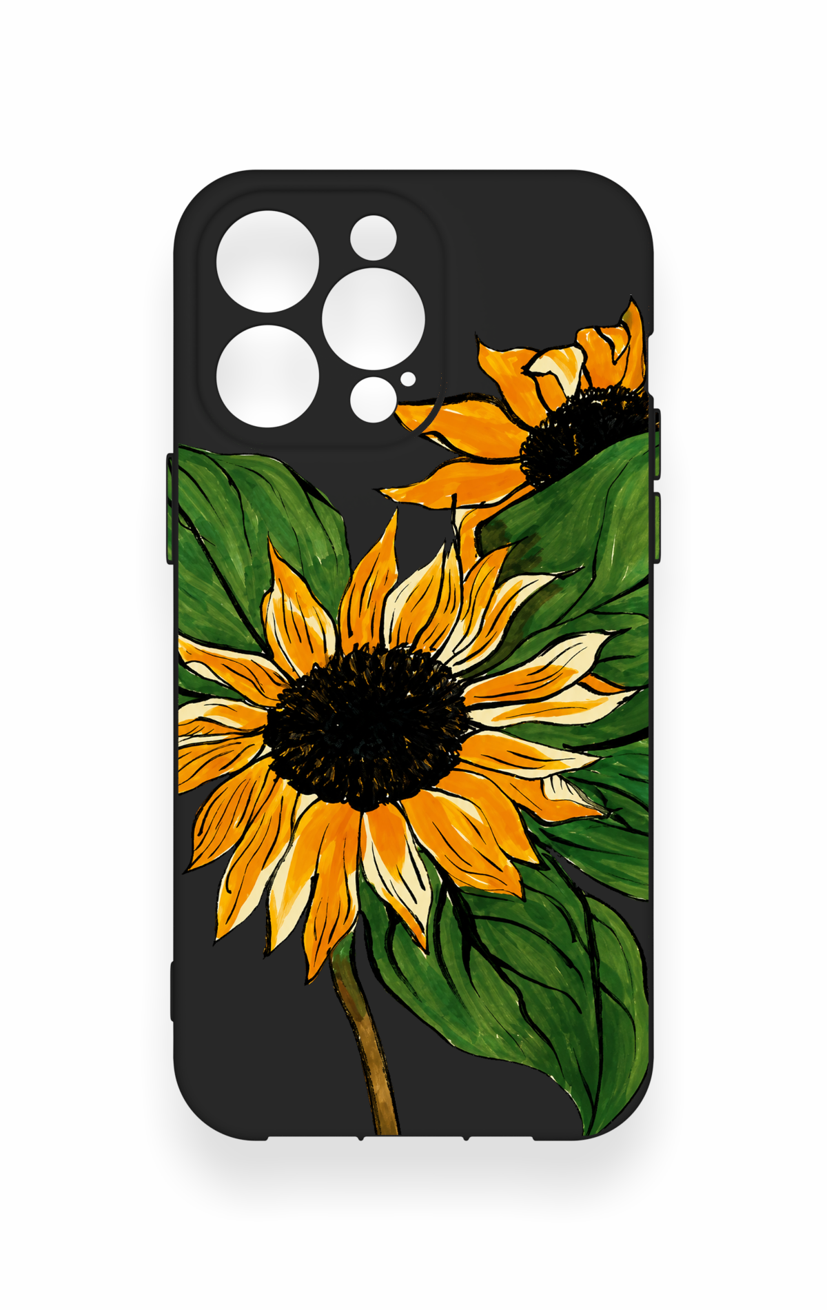 iPhone 14 Pro Max Uyumlu Ay Çiçeği Desenli Silikon Kılıf