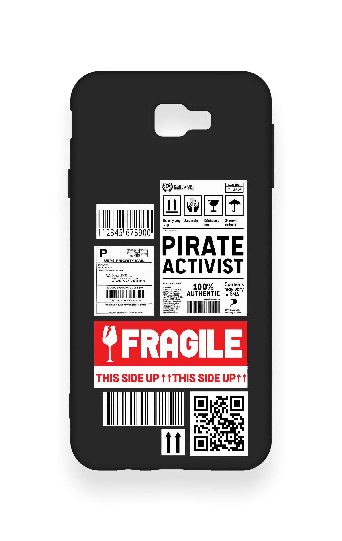 Samsung J7 Prime Uyumlu Fragile Desenli Silikon Kılıf