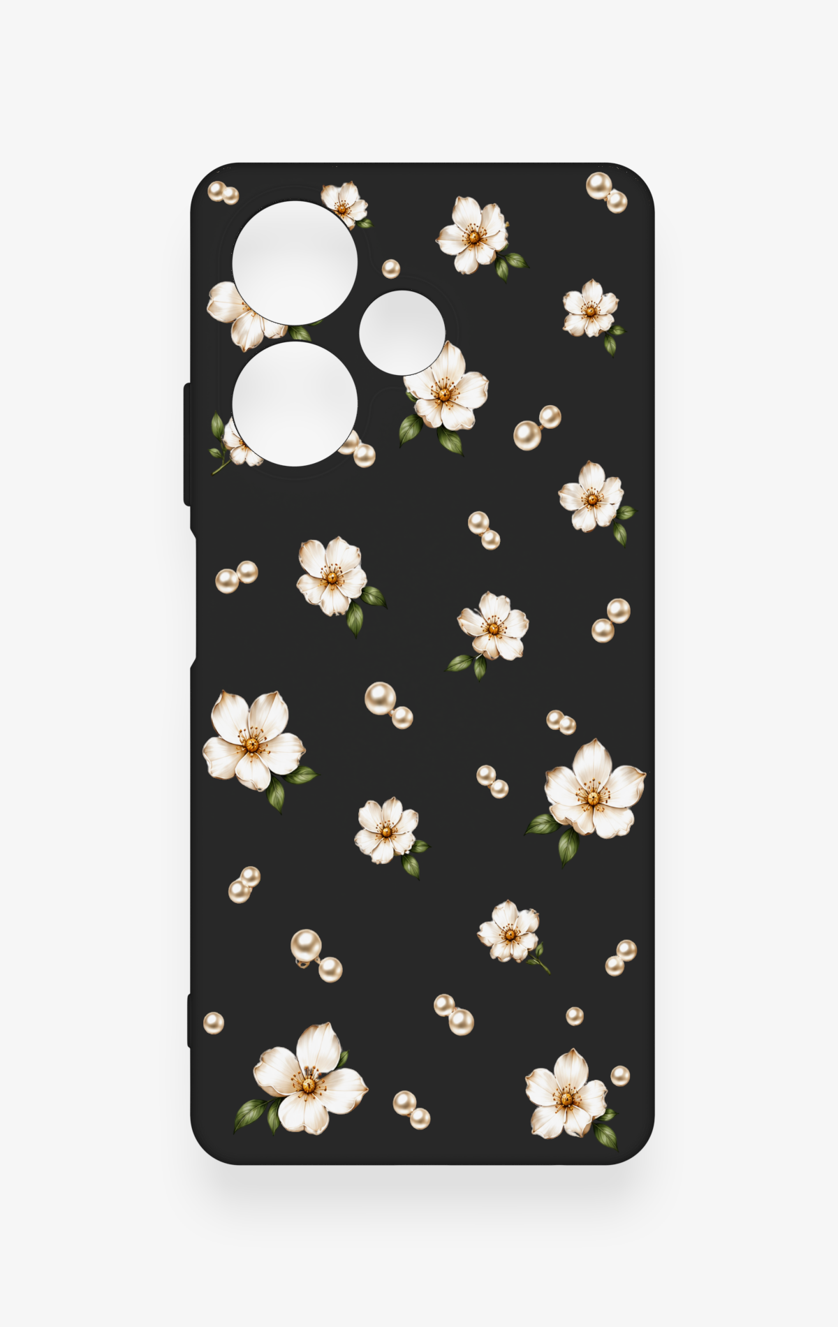 İnfinix Hot 30 Uyumlu İnci Papatya Desenli Silikon Kılıf