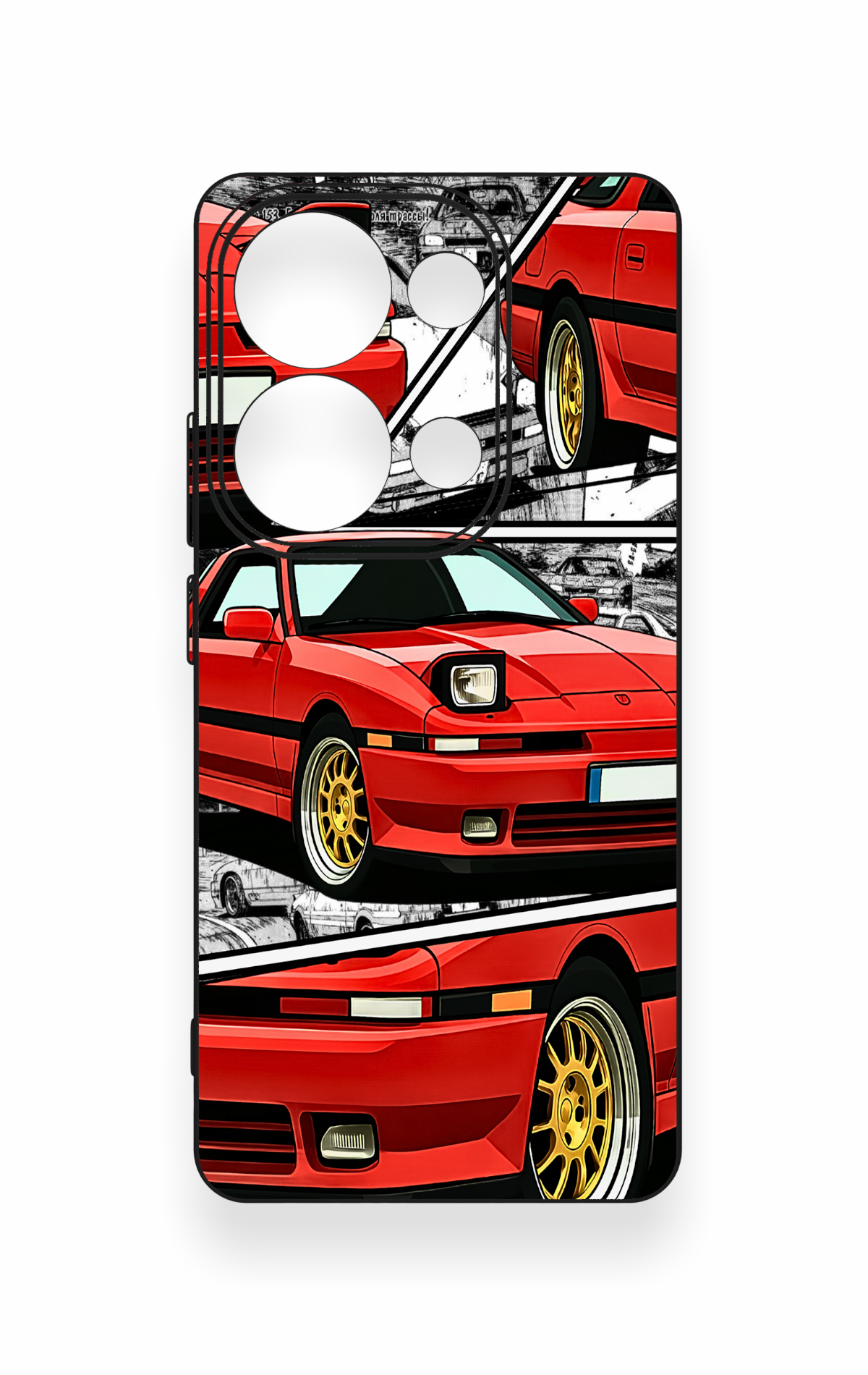 Redmi Note 13 Pro 4G Uyumlu Kırmızı Supra Desenli Silikon Kılıf