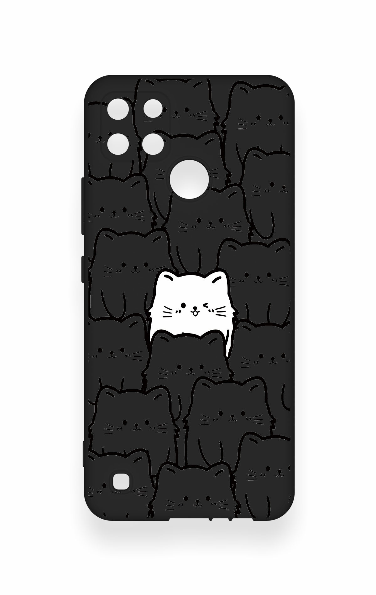 Realme C21Y Uyumlu Many Cats Desenli Silikon Kılıf