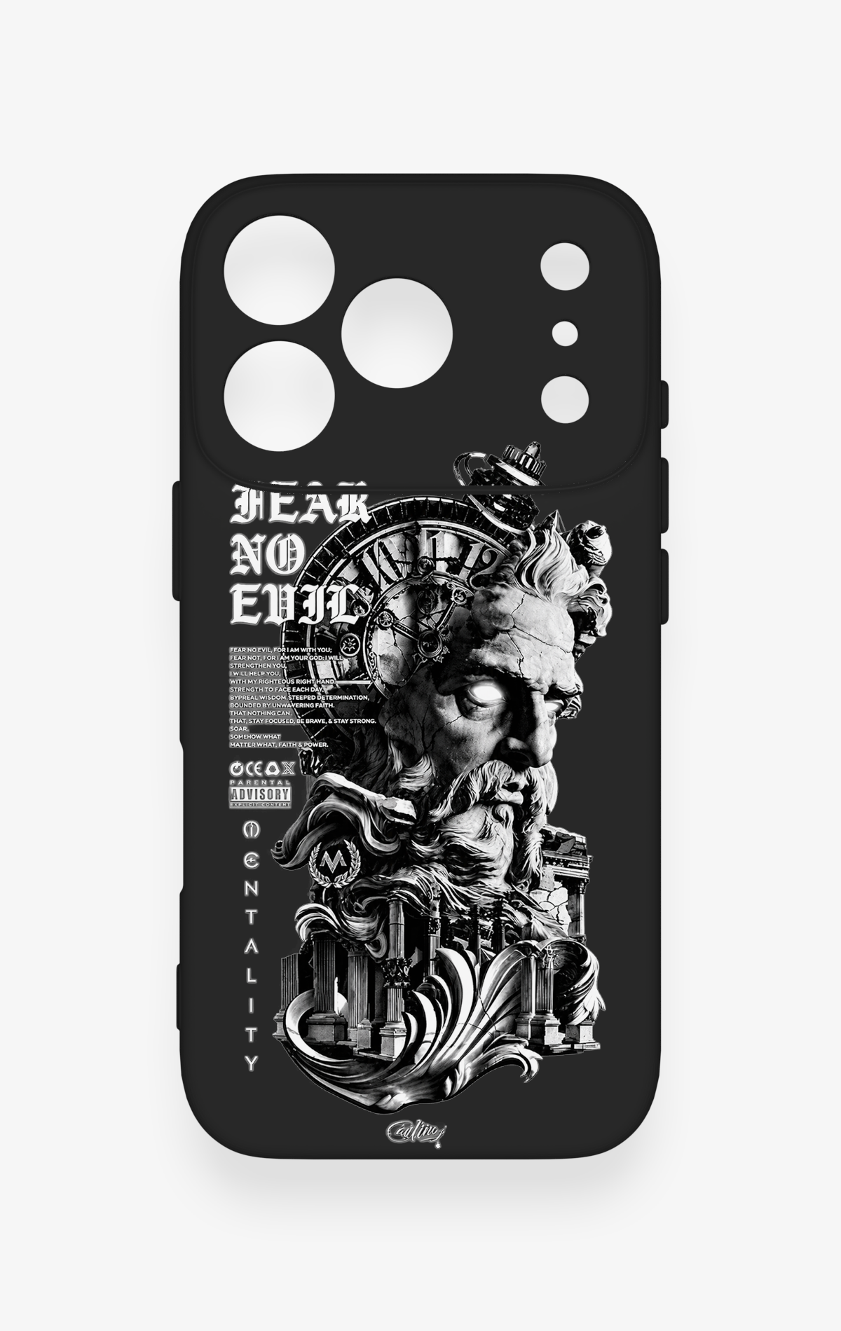 iPhone 17 Pro Uyumlu Fear No Evil Desenli Silikon Kılıf