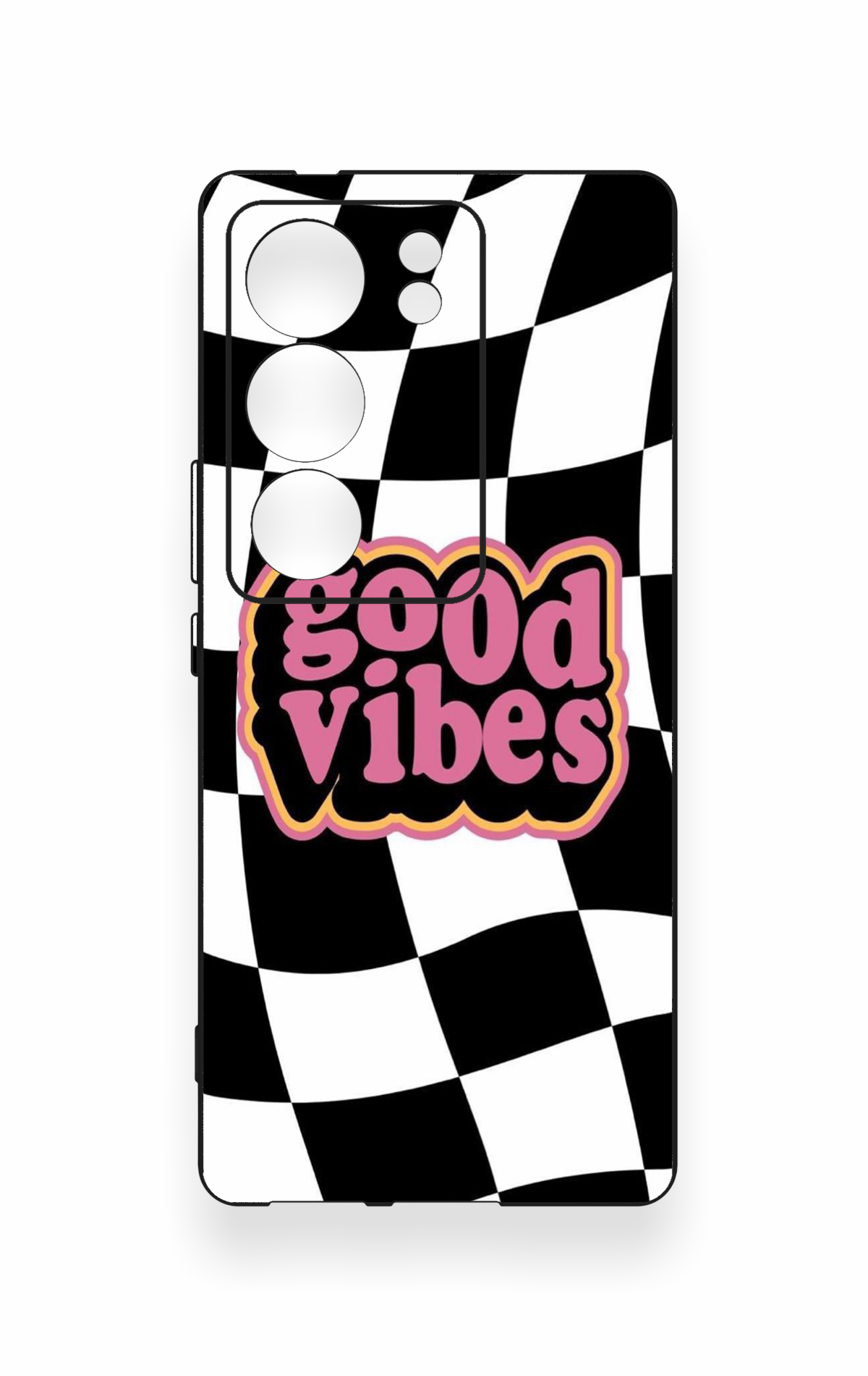 Vivo V29 Uyumlu Black Good Vibes Desenli Silikon Kılıf