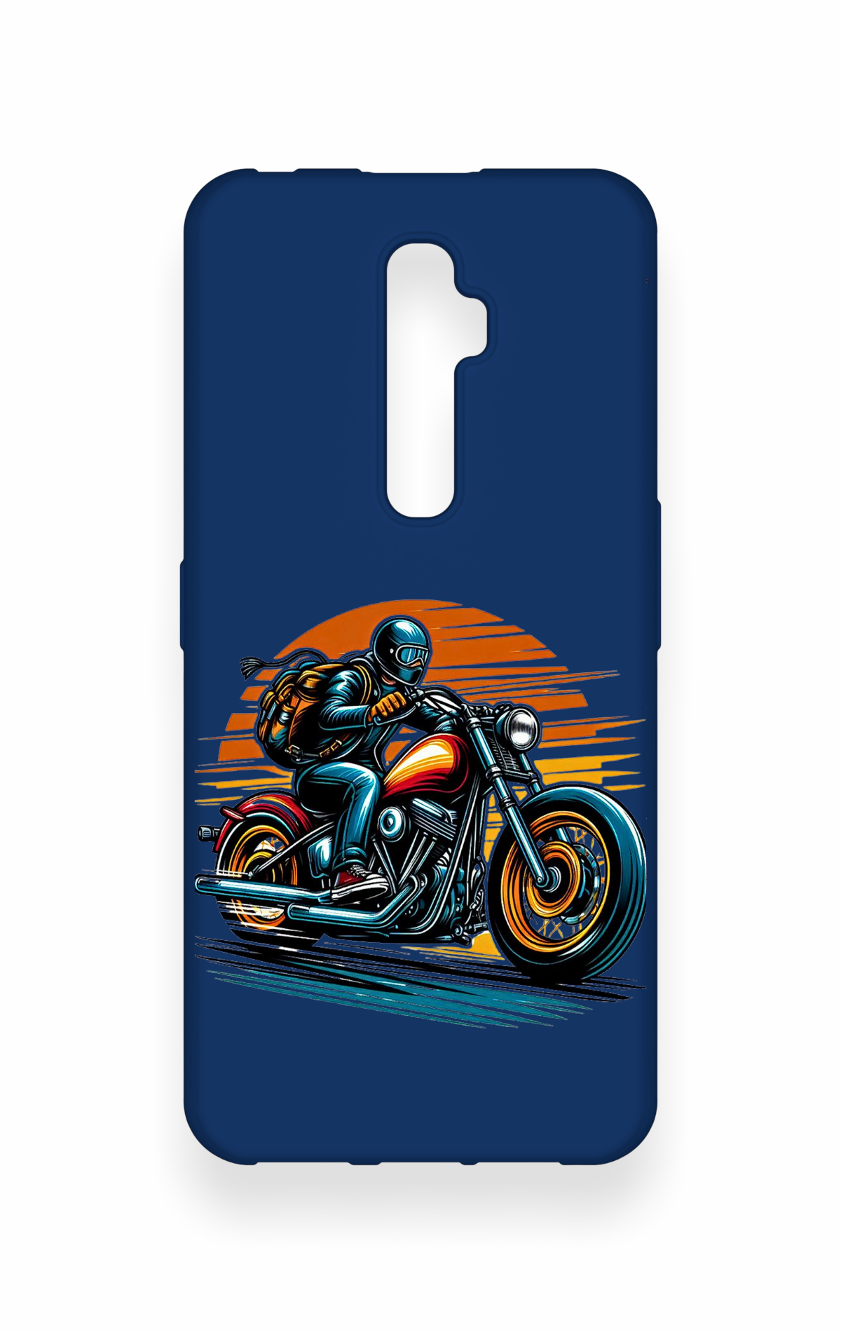 Oppo Reno 2Z Uyumlu Moto Rider Desenli Silikon Kılıf