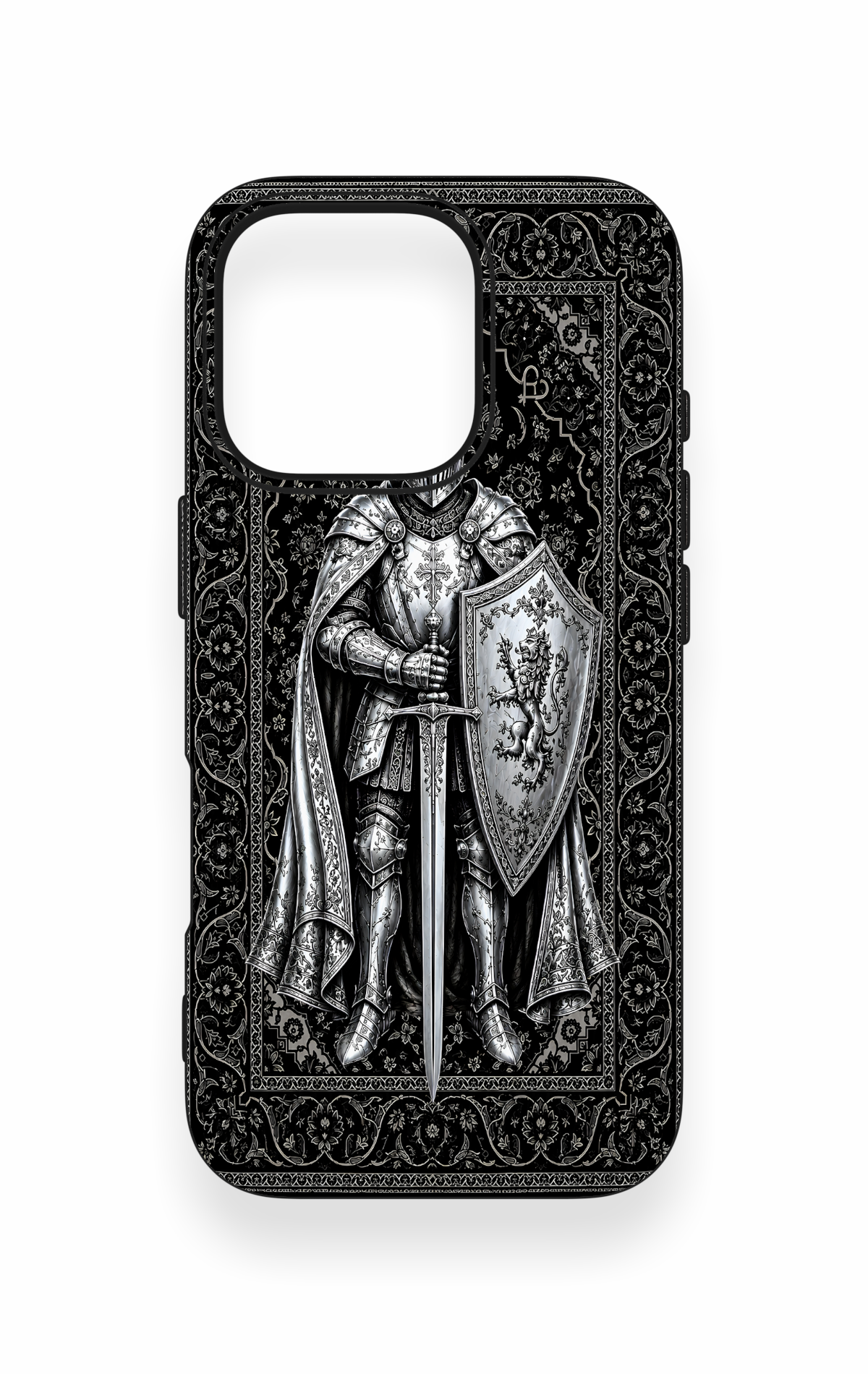 iPhone 16 Pro Uyumlu Şövalye Desenli Silikon Kılıf