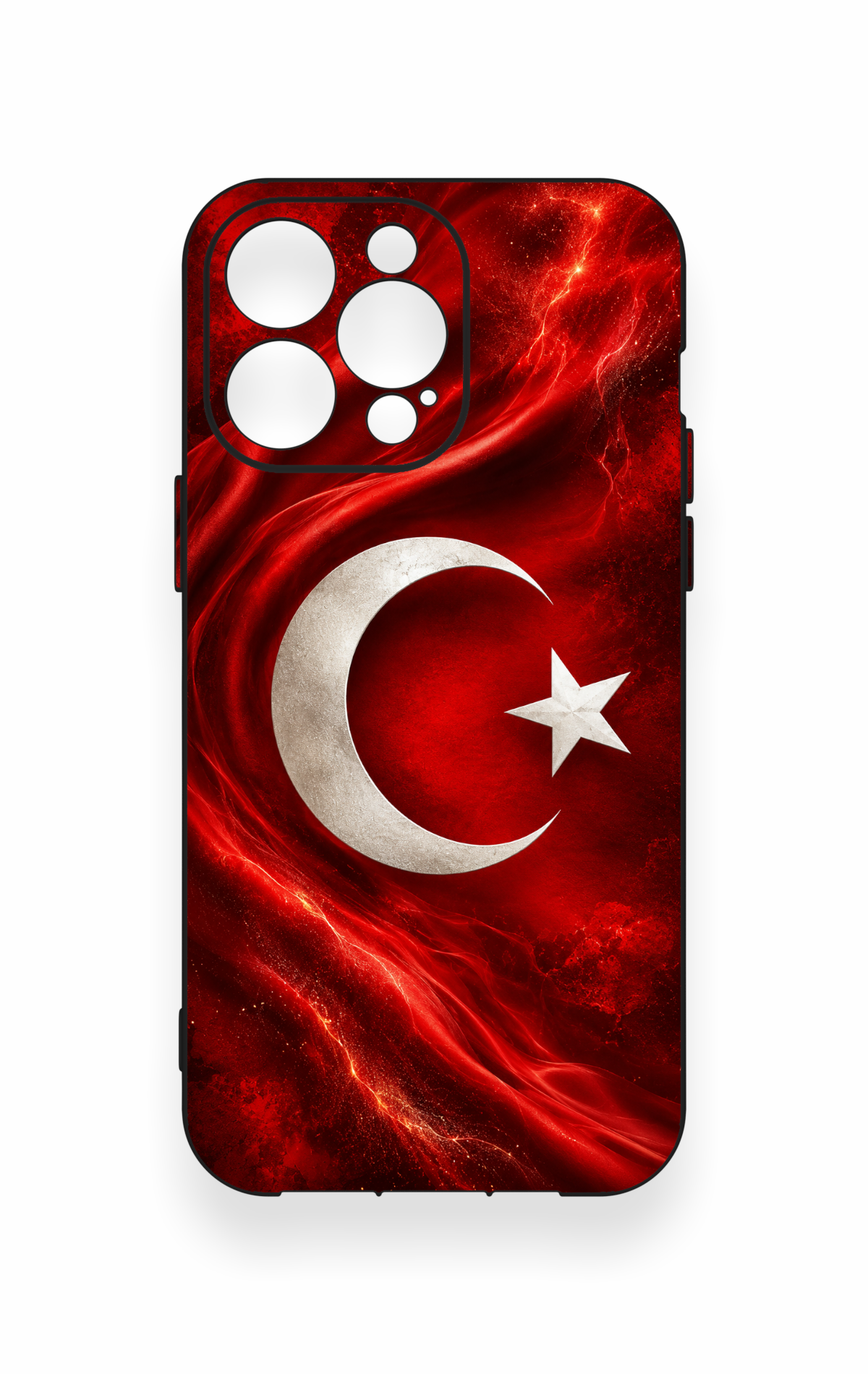 iPhone 14 Pro Max Uyumlu Türk Bayrağı Desenli Silikon Kılıf