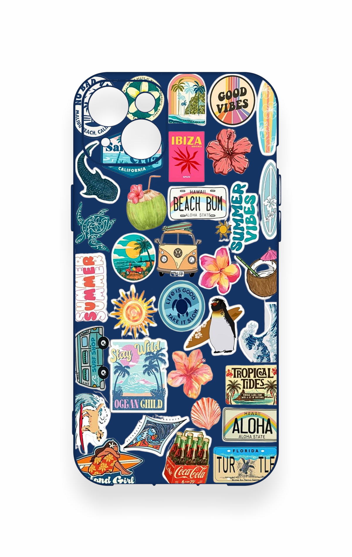 iPhone 14 Plus/15 Plus Uyumlu Summer Vibes Desenli Silikon Kılıf