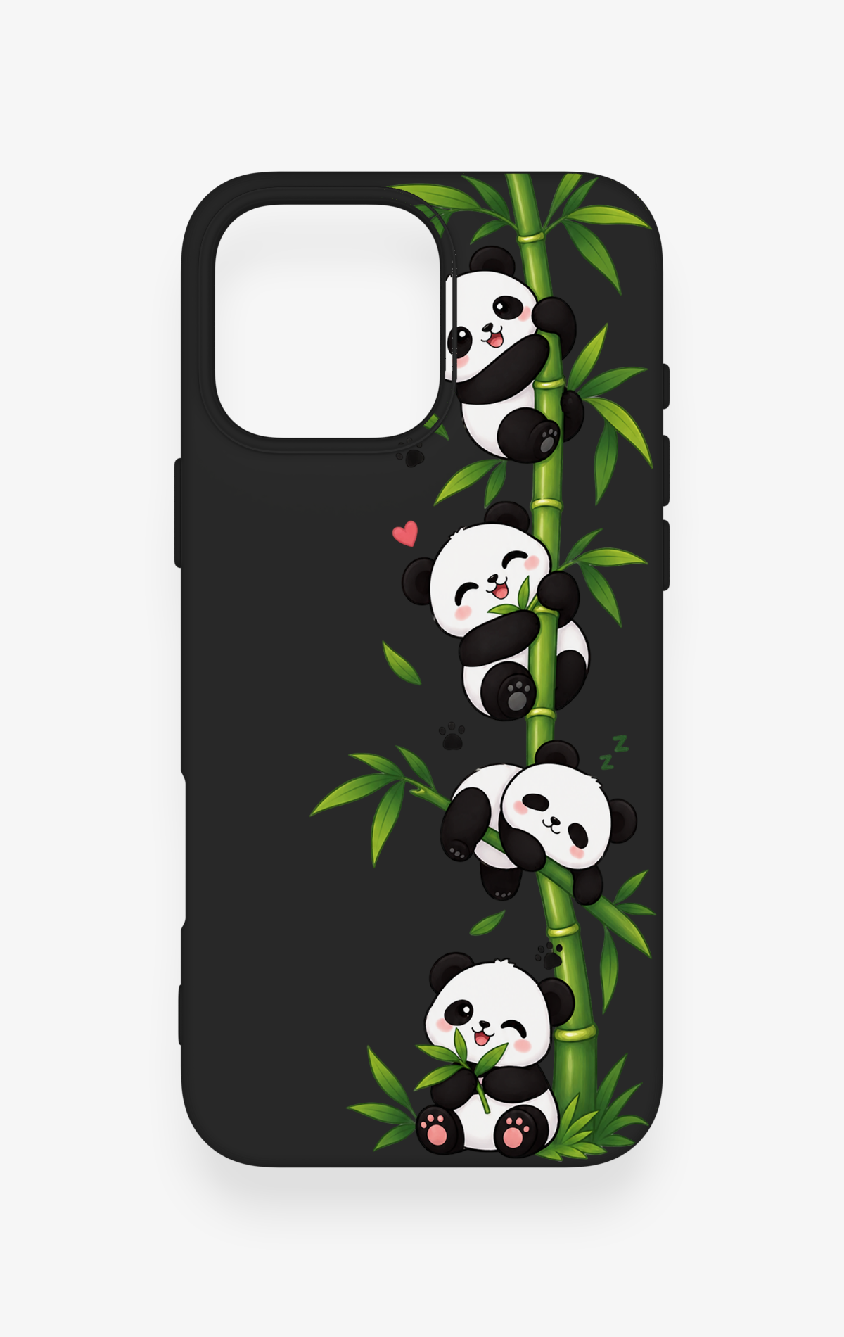 iPhone 16 Pro Max Uyumlu Sevimli Panda Bambu Desenli Silikon Kılıf