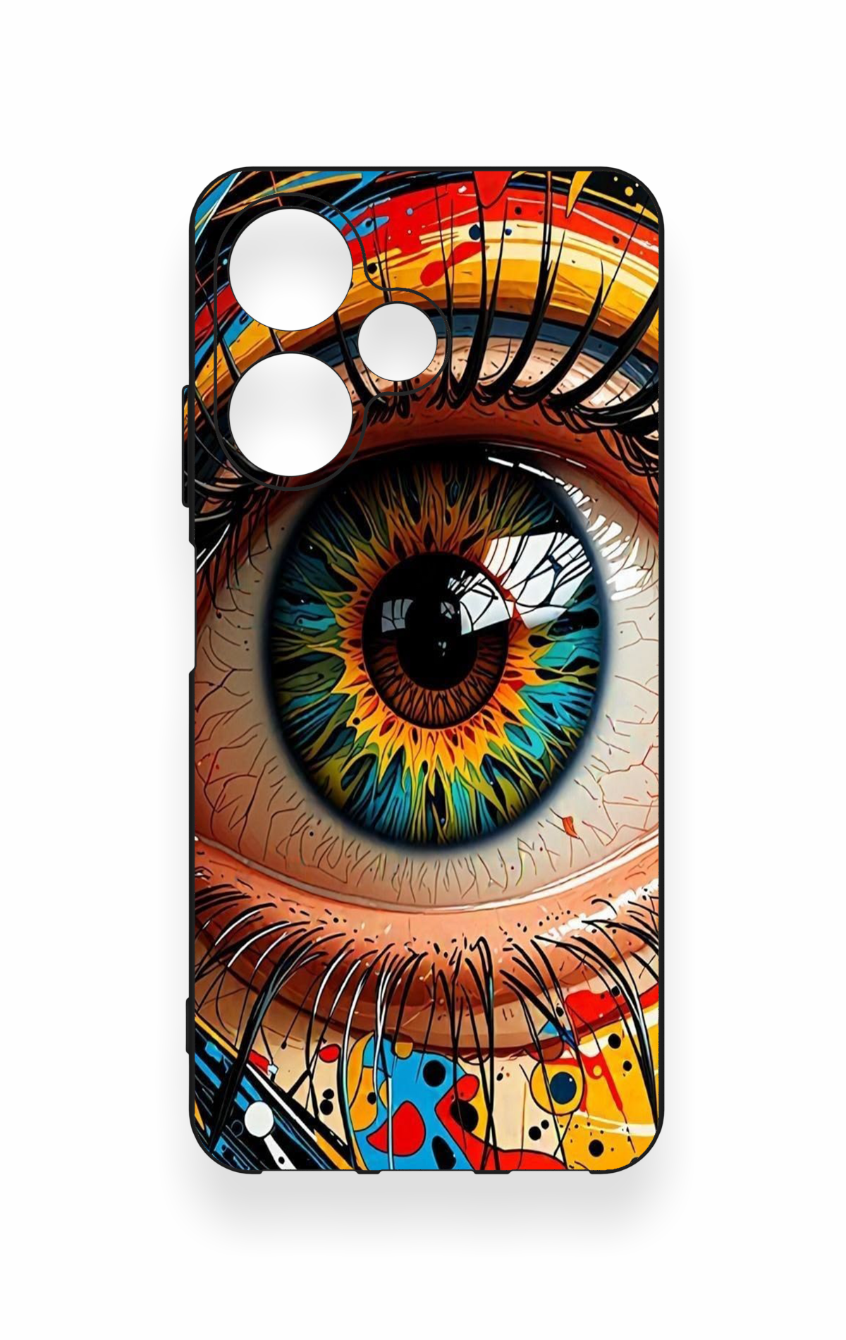 İnfinix Hot 30i Uyumlu Renkli Göz Bebeği Desenli Silikon Kılıf