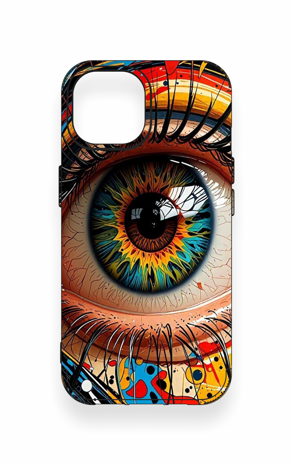 iPhone 15 Uyumlu Renkli Göz Bebeği Desenli Silikon Kılıf