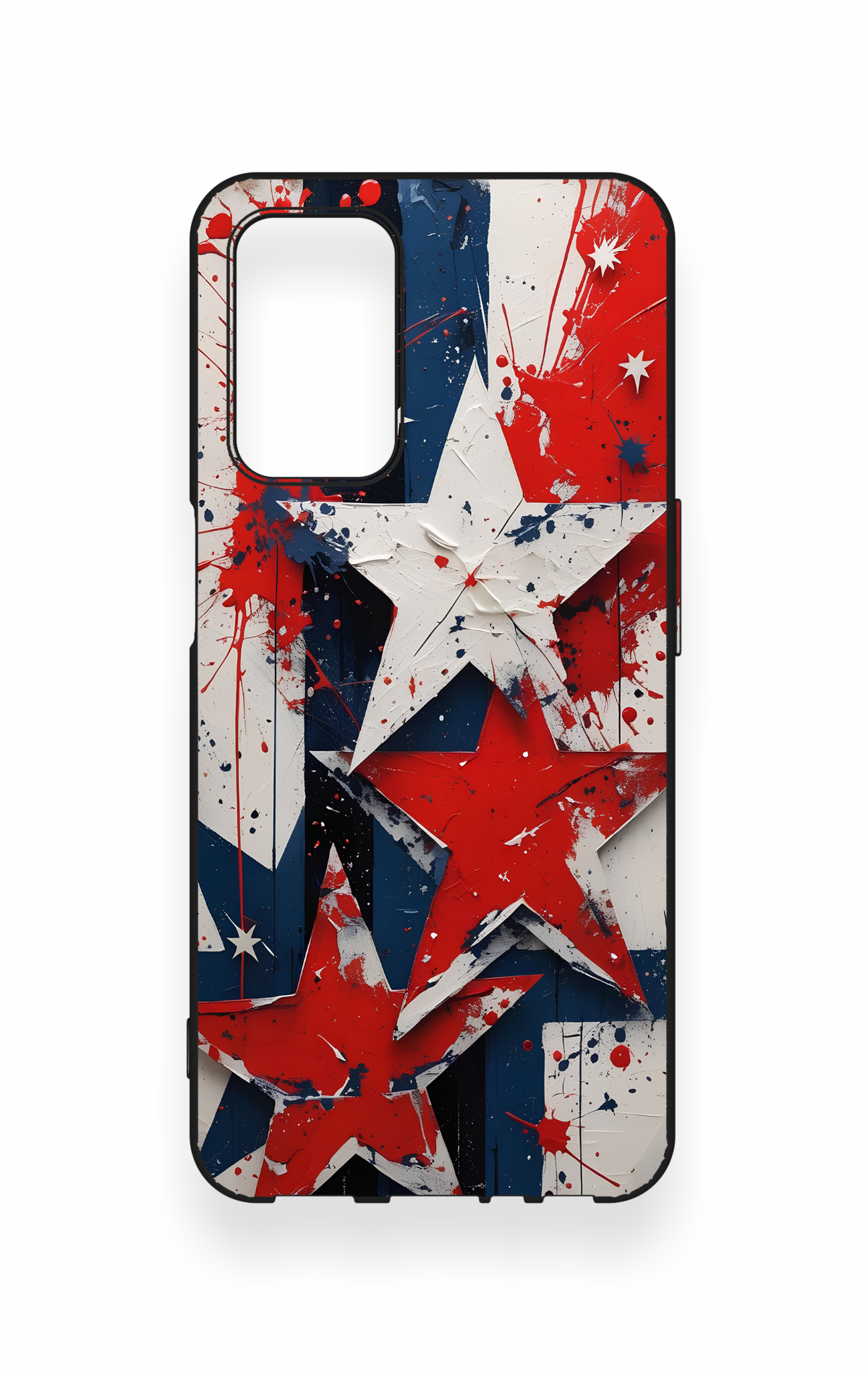 Oppo A55 Uyumlu Star Flag Desenli Silikon Kılıf