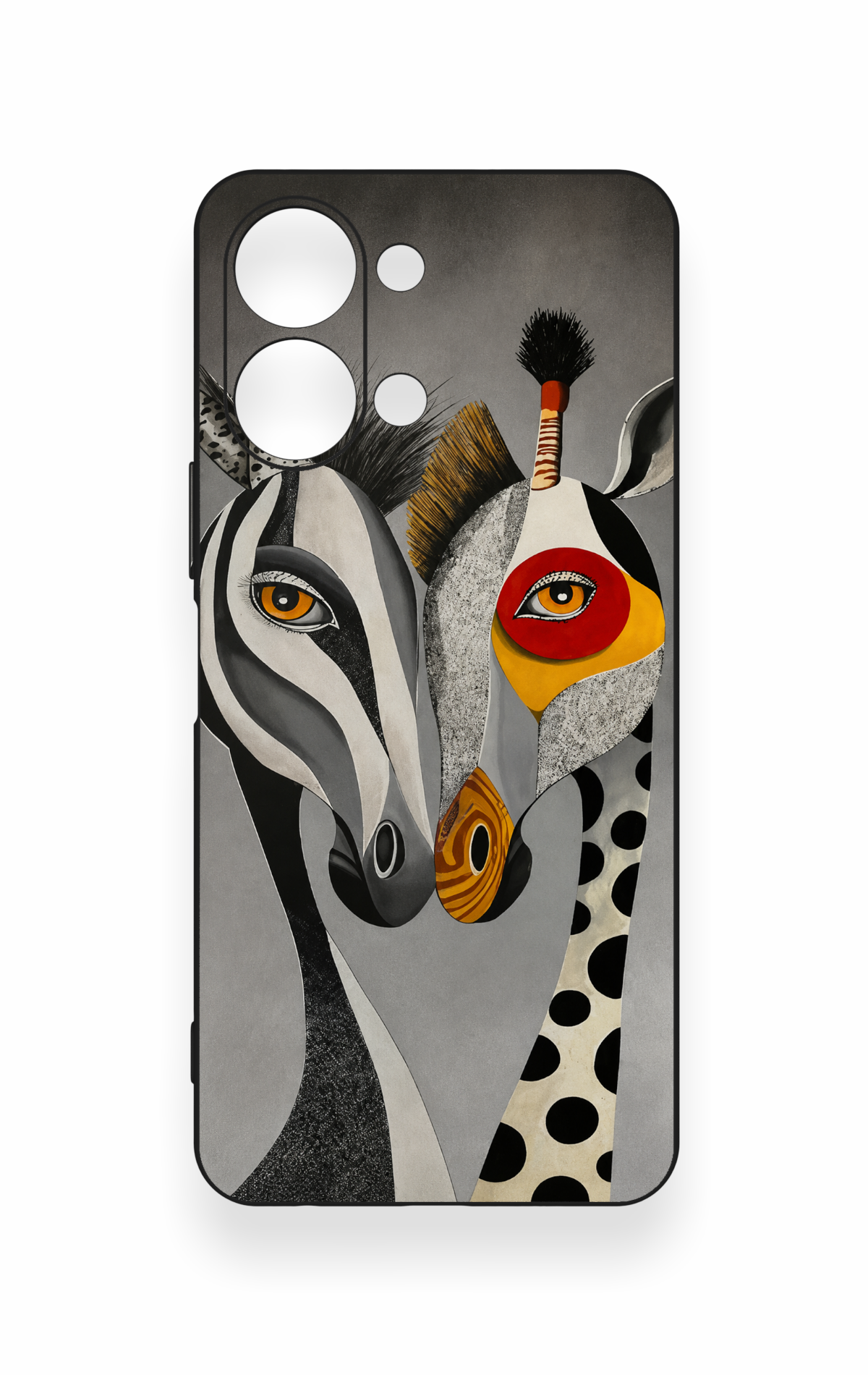 Vivo Y05 4G Uyumlu Zebra ve Zürafa Desenli Silikon Kılıf