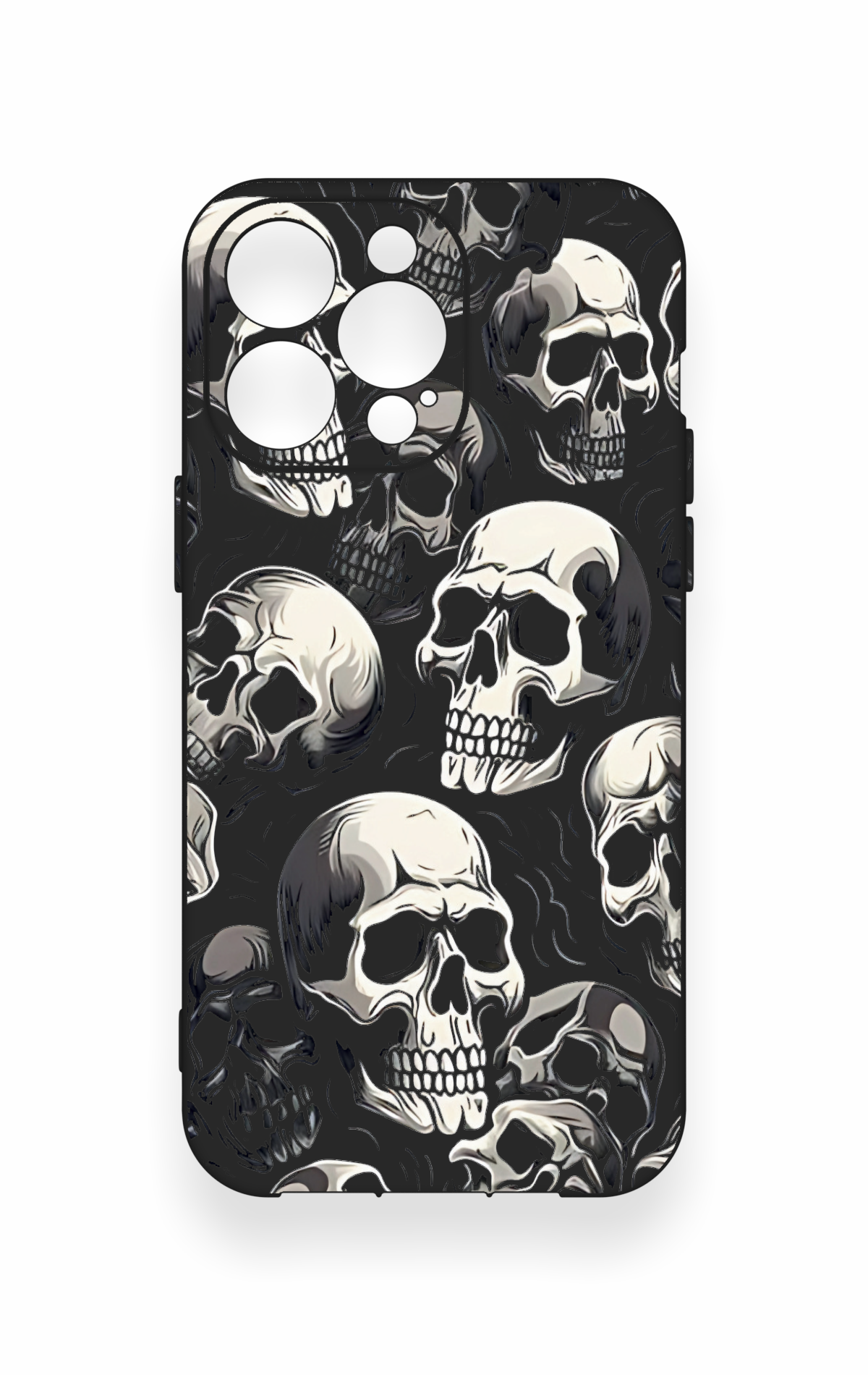 iPhone 14 Pro Max Uyumlu Kuru Kafa Desenli Silikon Kılıf