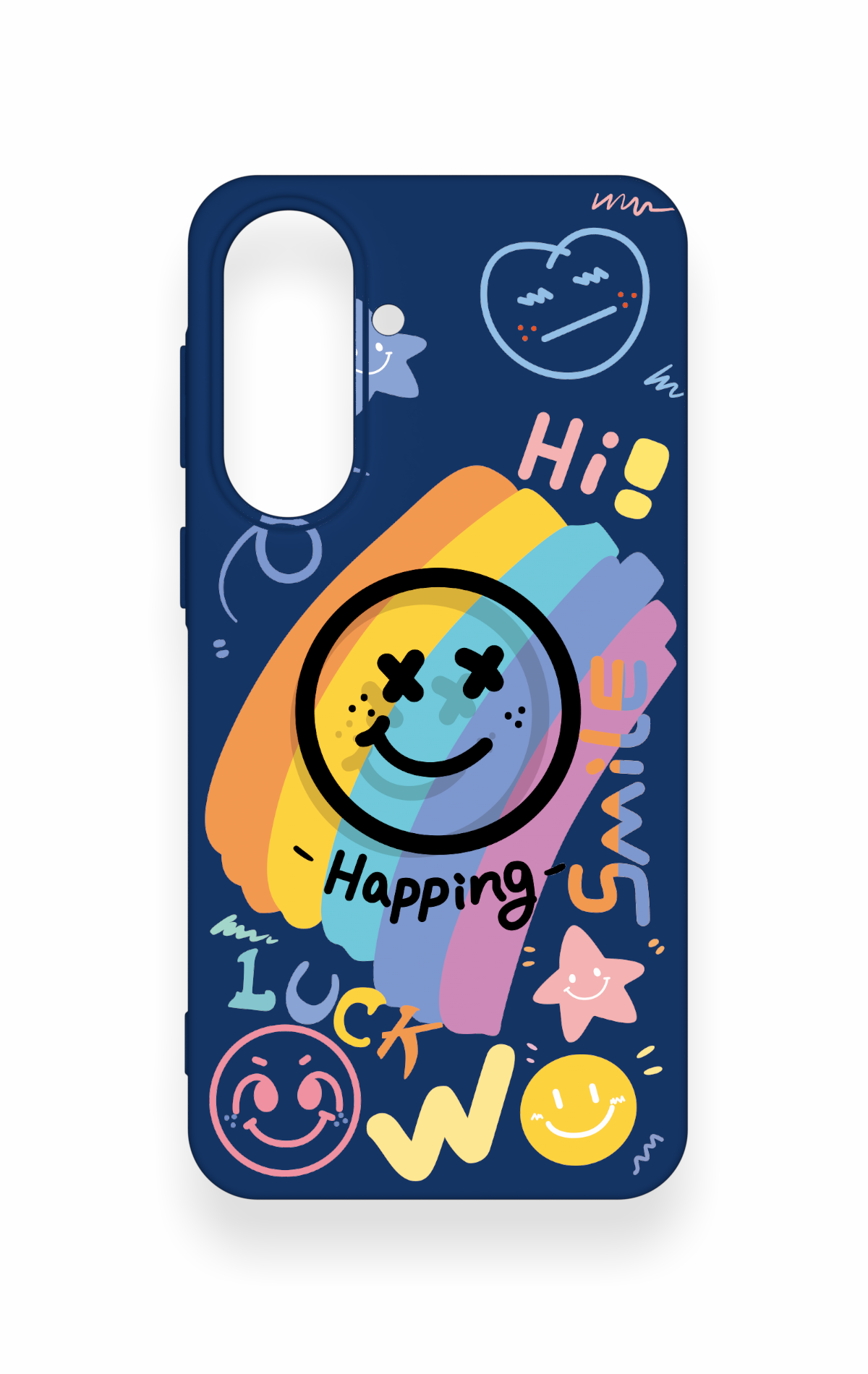 Samsung A37 Uyumlu Happing Smile Desenli Silikon Kılıf