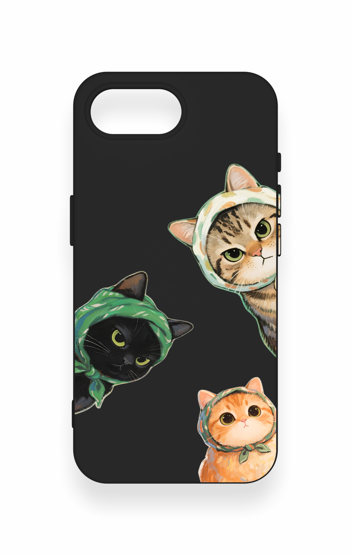 iPhone 16E Uyumlu Kedi Ekibi Desenli Silikon Kılıf