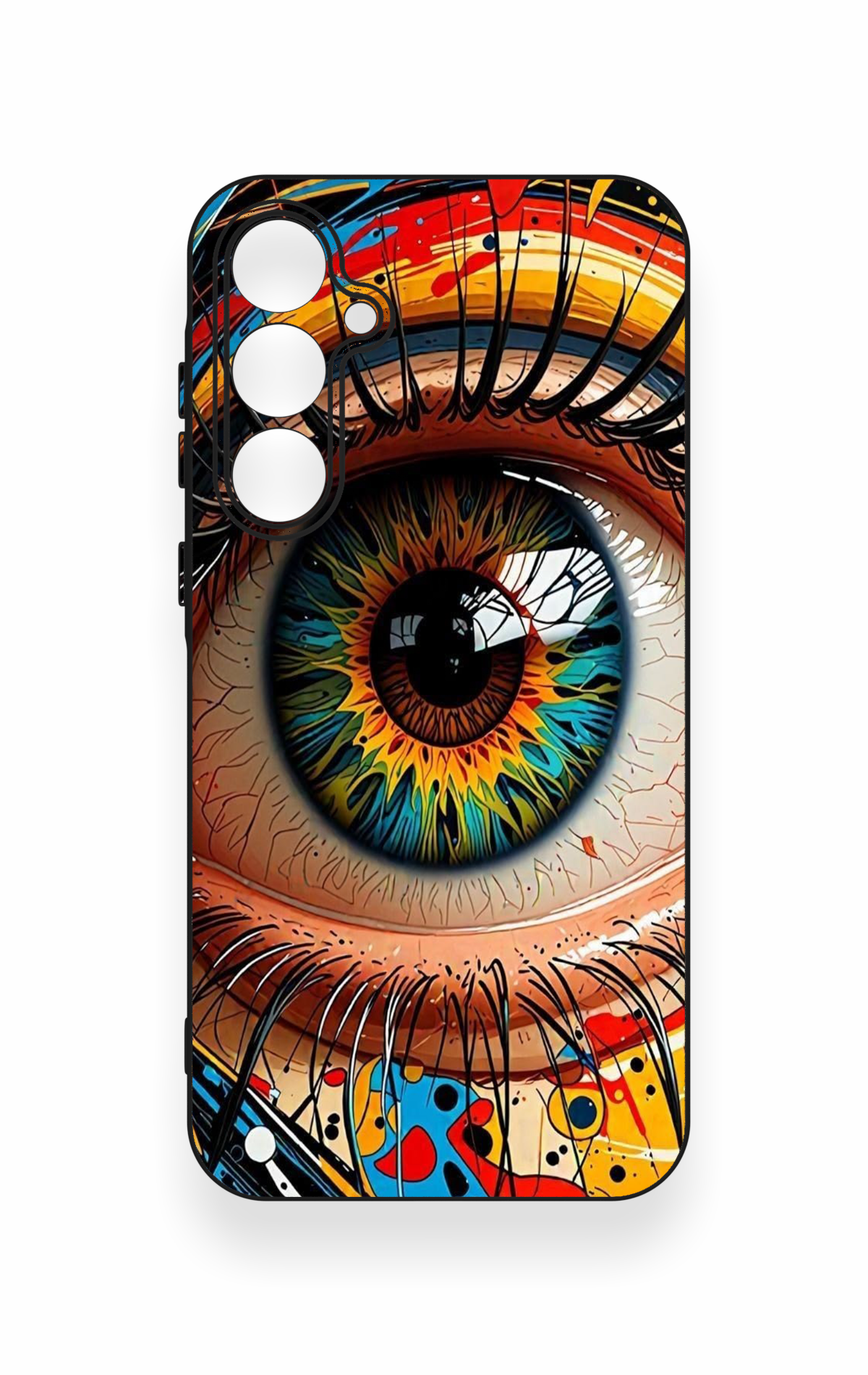 Samsung A35 Uyumlu Renkli Göz Bebeği Desenli Silikon Kılıf