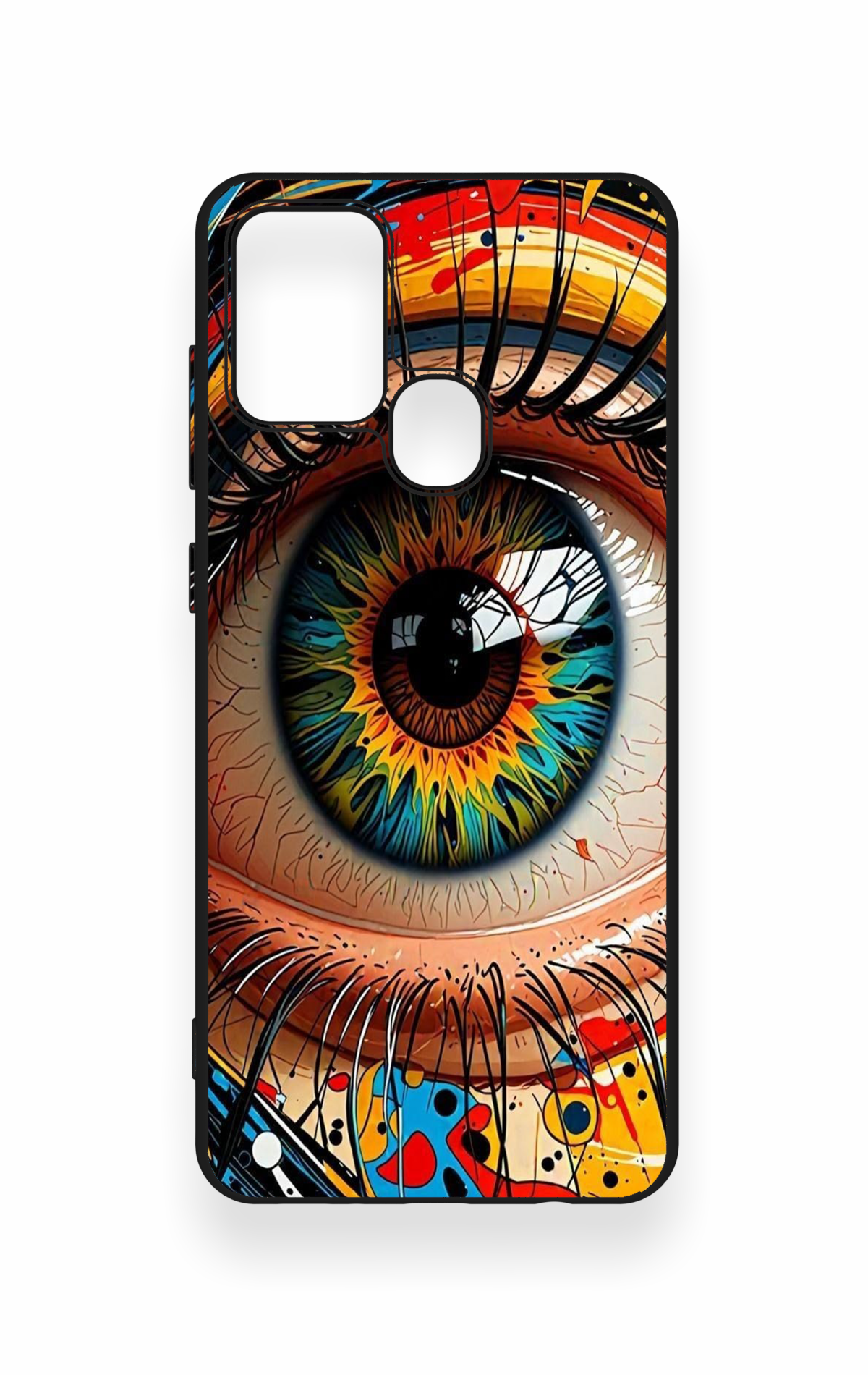 Samsung A21S Uyumlu Renkli Göz Bebeği Desenli Silikon Kılıf