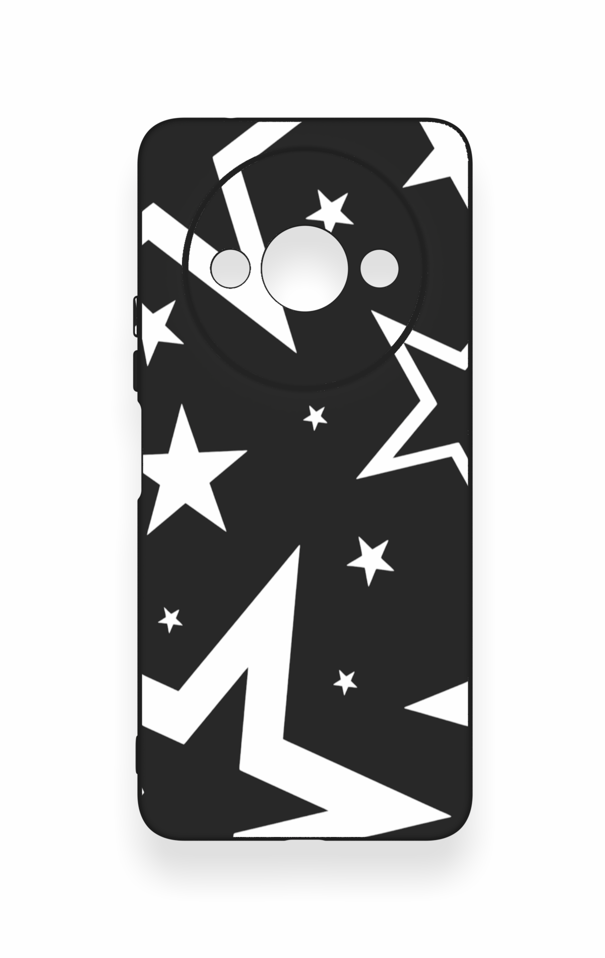 Redmi A3 Uyumlu Siyah Mega Star Desenli Silikon Kılıf