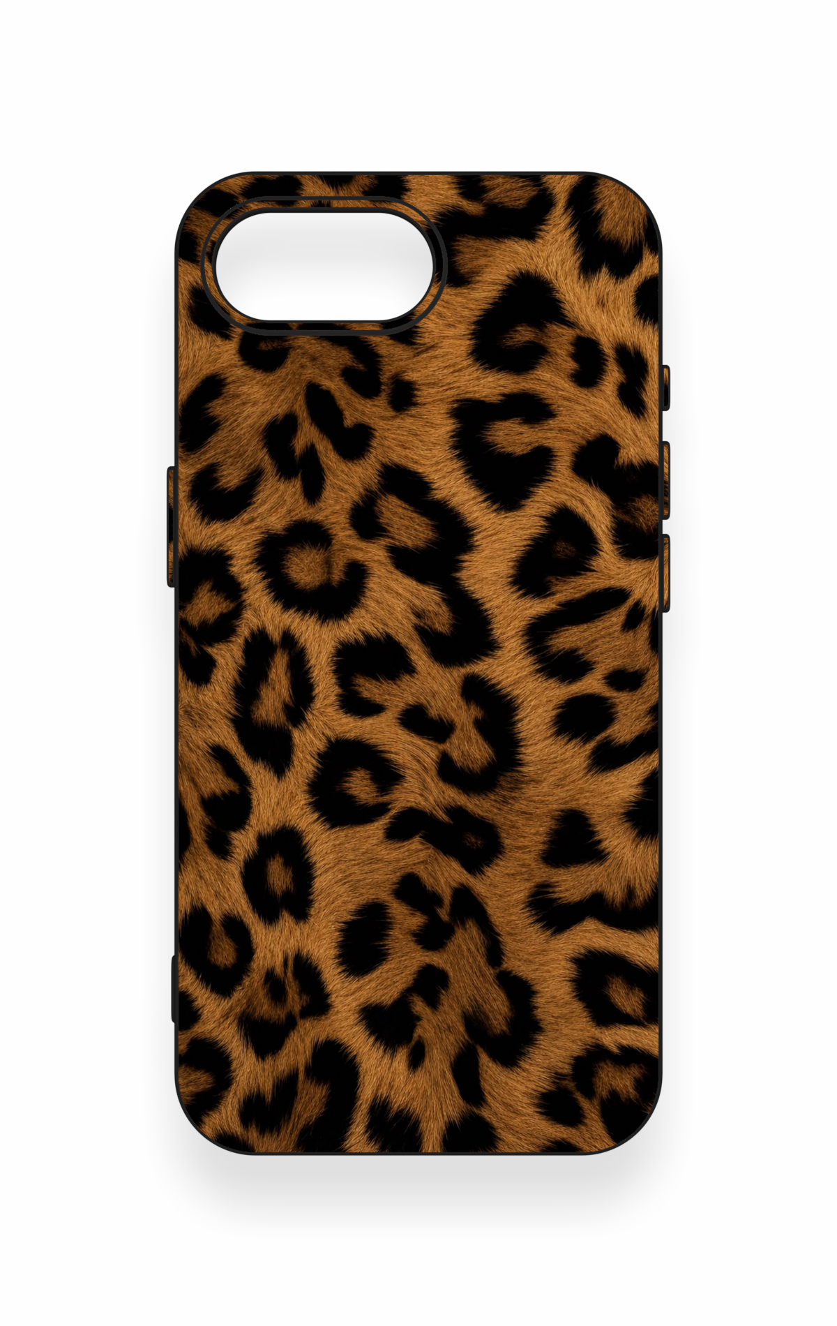 iPhone 16E Uyumlu Koyu Leopar Deri Desenli Silikon Kılıf