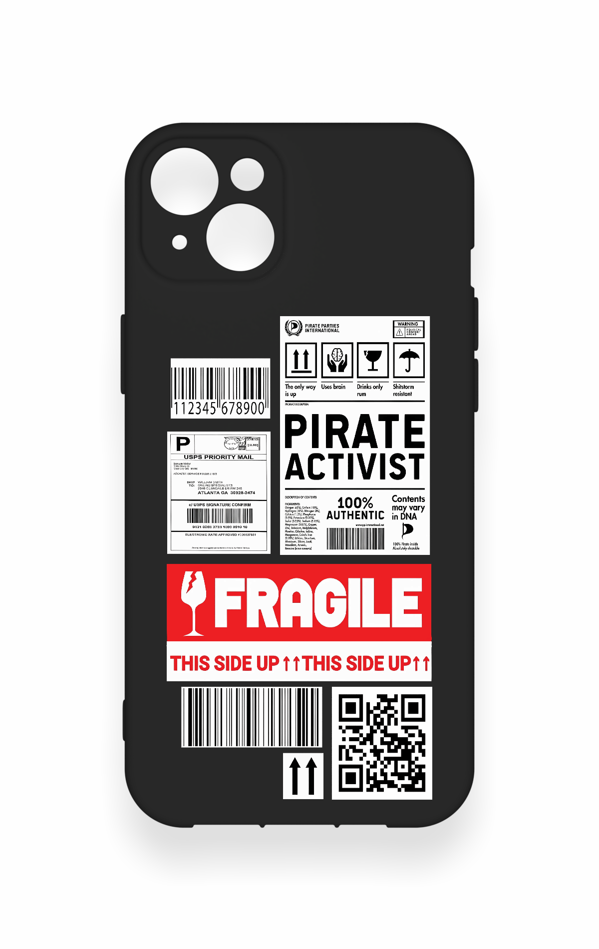 iPhone 14 Plus/15 Plus Uyumlu Fragile Desenli Silikon Kılıf