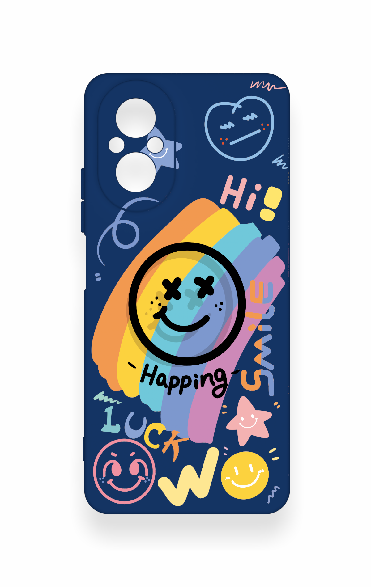 Realme 12 Lite Uyumlu Happing Smile Desenli Silikon Kılıf