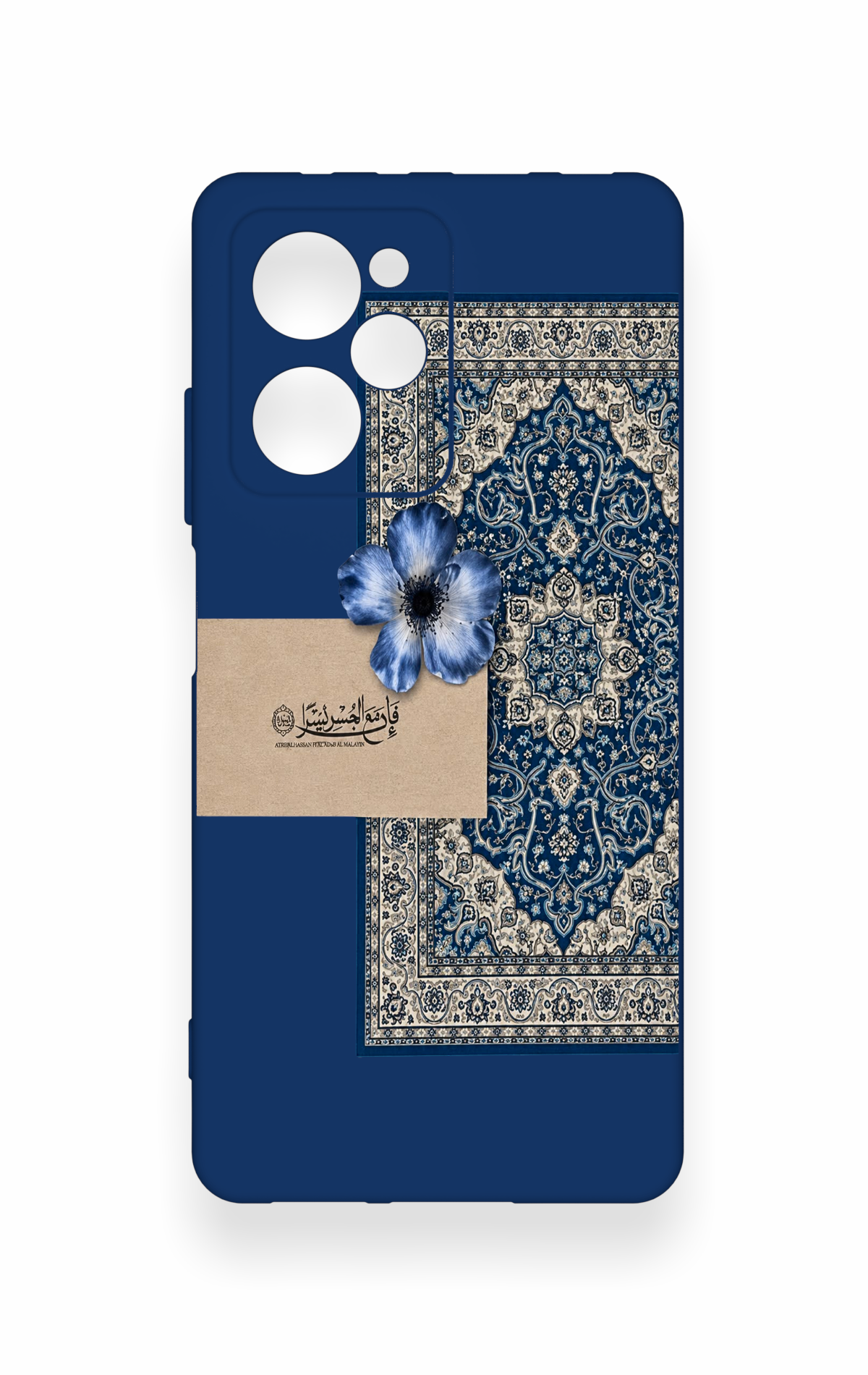 Poco X5 Pro Uyumlu Mavi Etnik Halı Desenli Silikon Kılıf