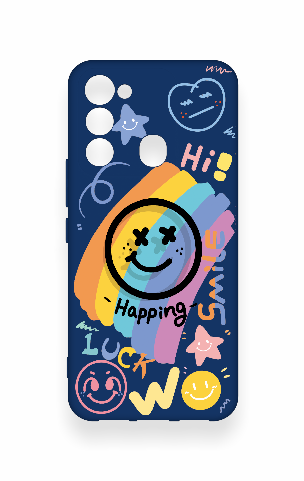 Tecno Spark 8C Uyumlu Happing Smile Desenli Silikon Kılıf
