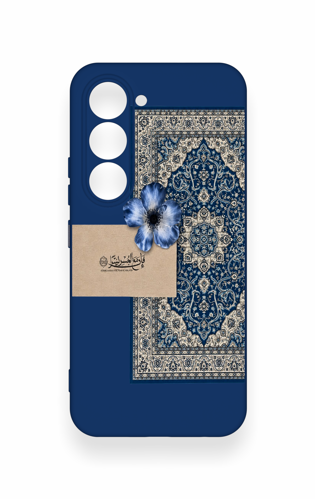 Tecno Spark 40 Pro Uyumlu Mavi Etnik Halı Desenli Silikon Kılıf