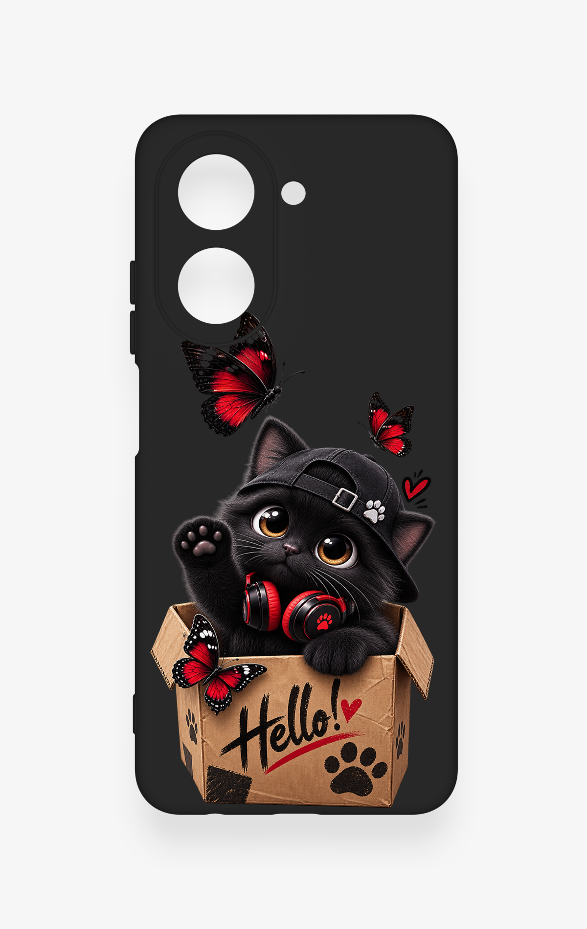 Redmi A5 Uyumlu Hello Cat Desenli Silikon Kılıf