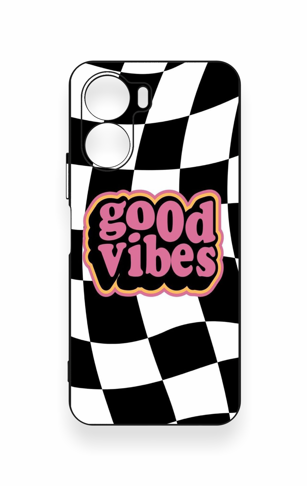 Vivo Y16 Uyumlu Black Good Vibes Desenli Silikon Kılıf