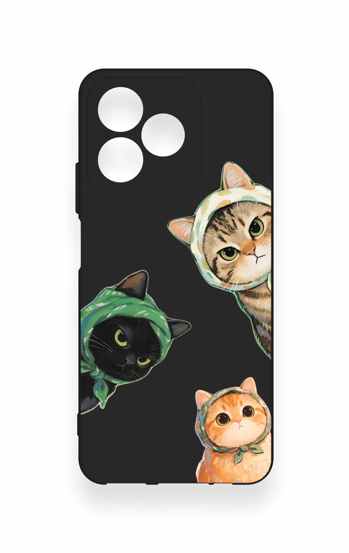 Realme C53 Uyumlu Kedi Ekibi Desenli Silikon Kılıf