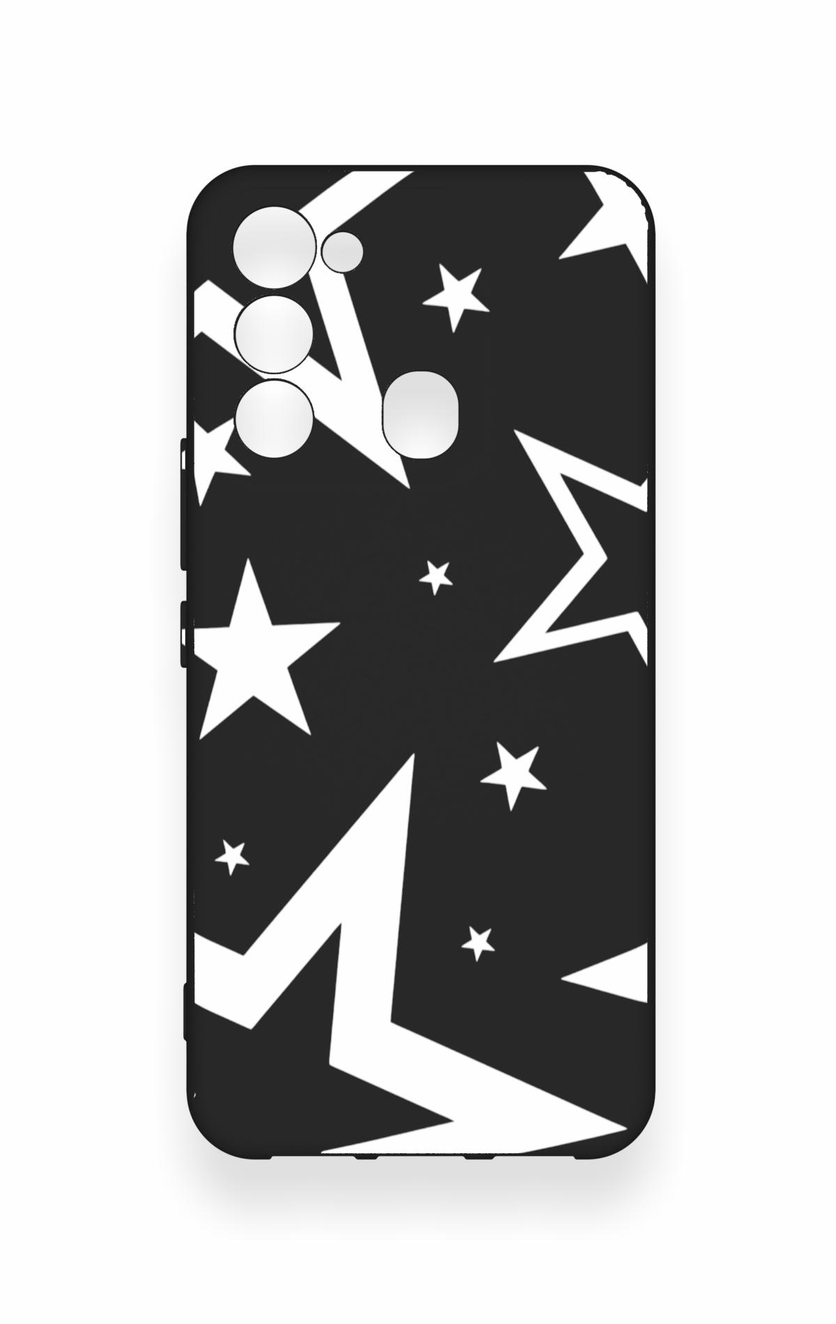Tecno Spark 8C Uyumlu Siyah Mega Star Desenli Silikon Kılıf