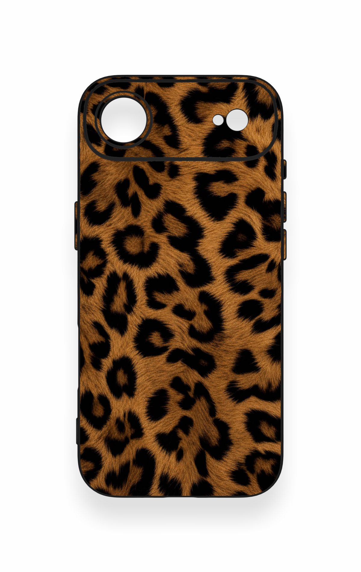 iPhone 17 Air Uyumlu Koyu Leopar Deri Desenli Silikon Kılıf
