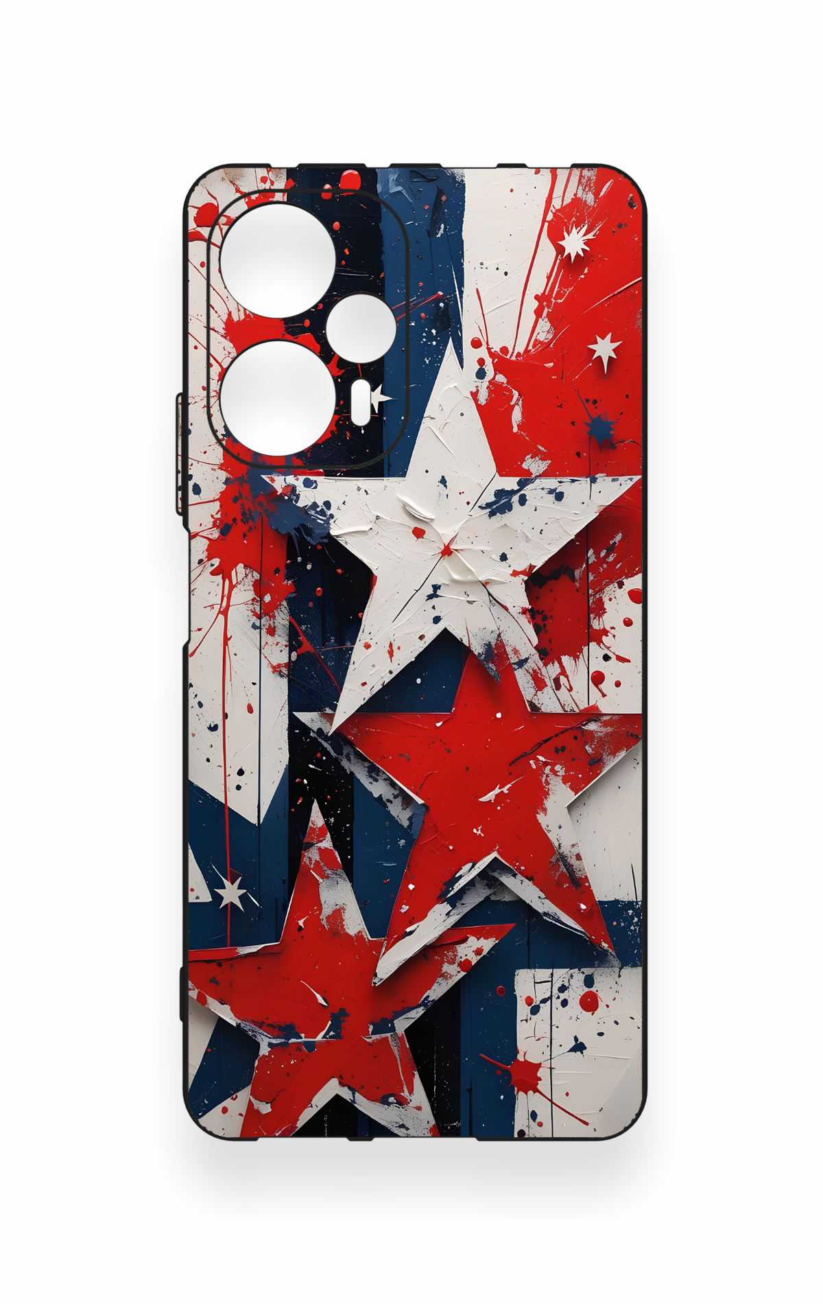 Poco F5 Uyumlu Star Flag Desenli Silikon Kılıf