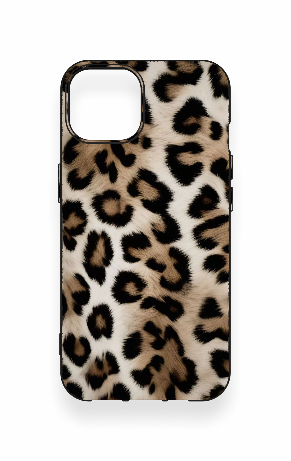 iPhone 13 Uyumlu Leopar Derisi Desenli Silikon Kılıf