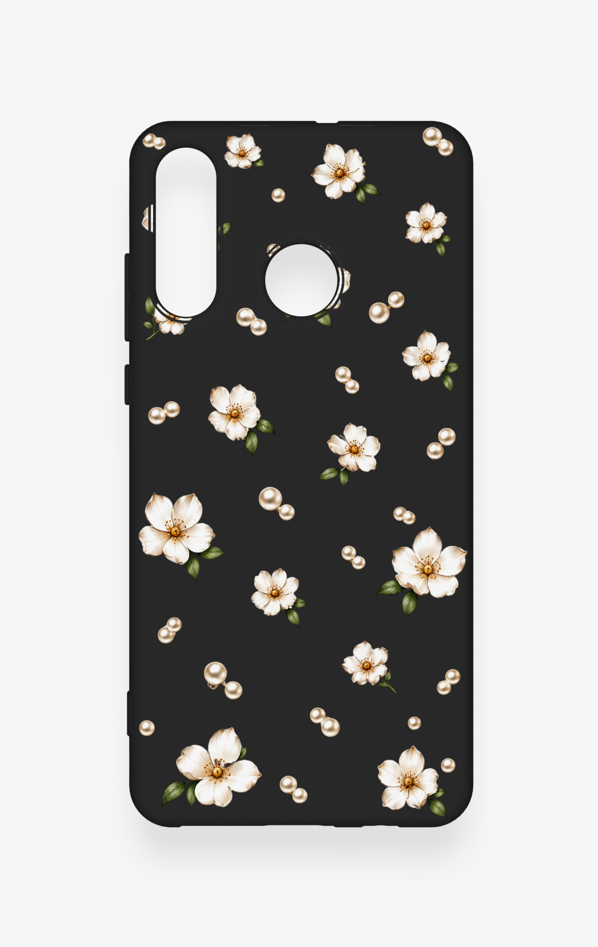 Huawei P30 Lite Uyumlu İnci Papatya Desenli Silikon Kılıf