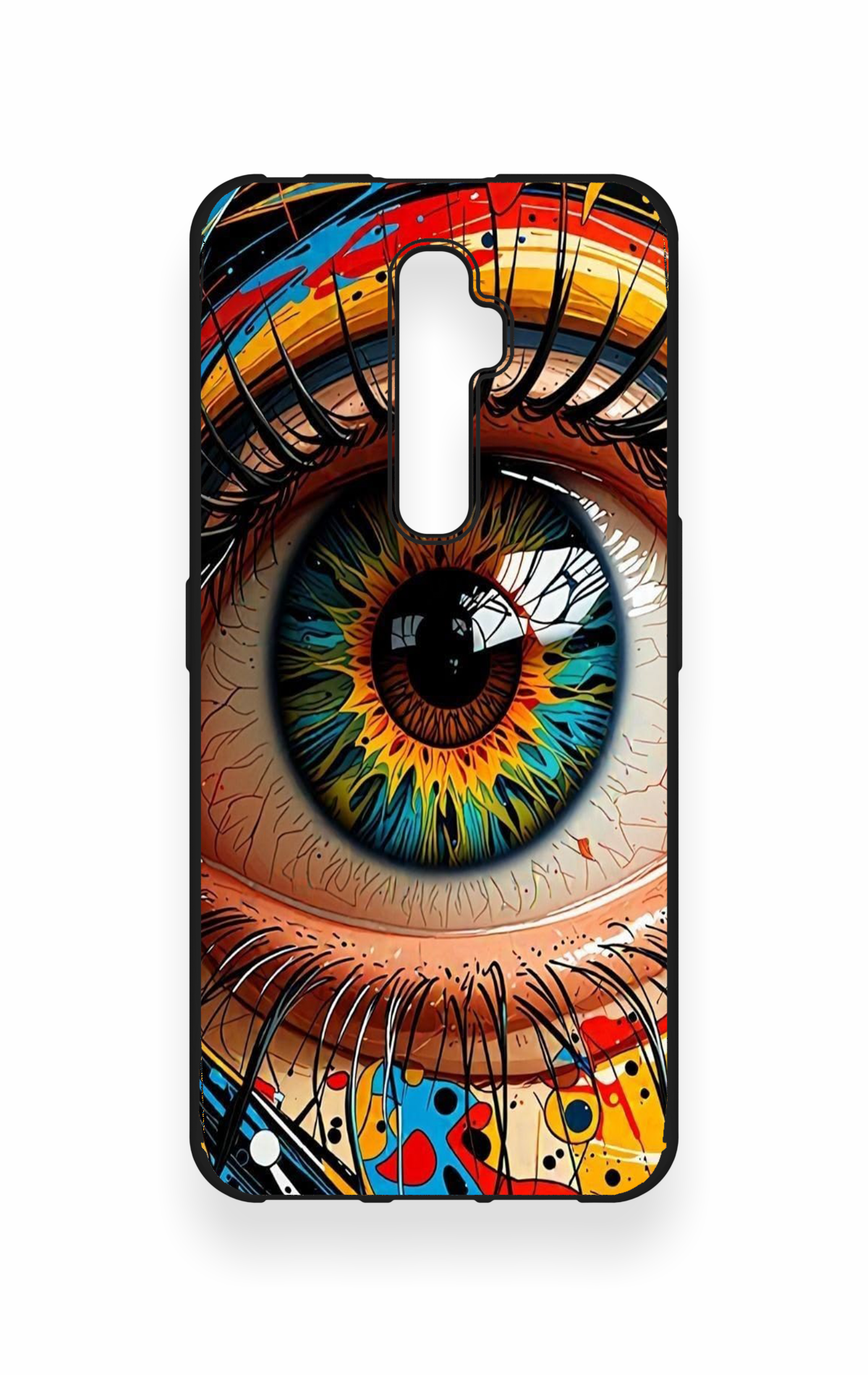 Oppo Reno 2Z Uyumlu Renkli Göz Bebeği Desenli Silikon Kılıf