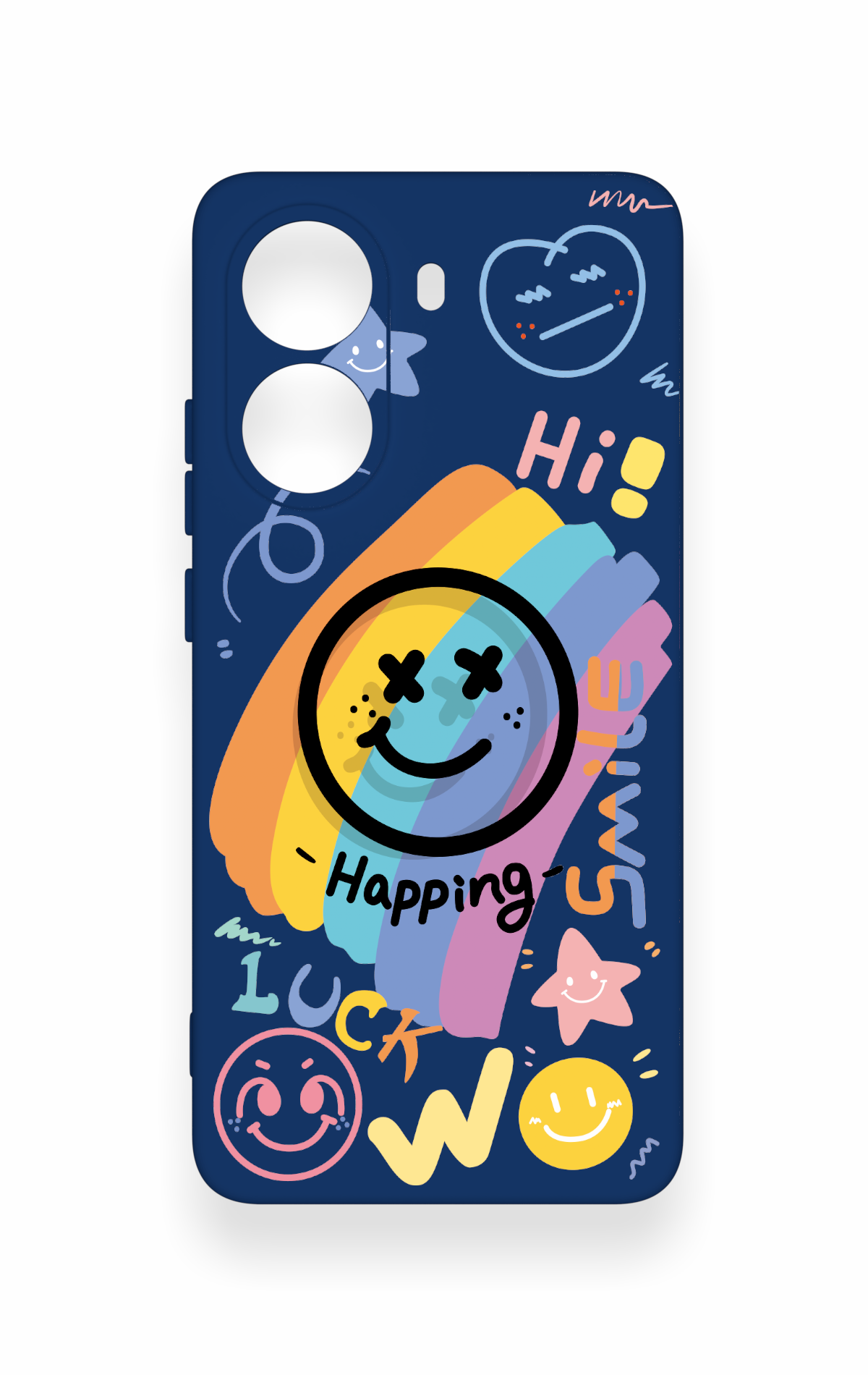 Poco X7 Pro Uyumlu Happing Smile Desenli Silikon Kılıf