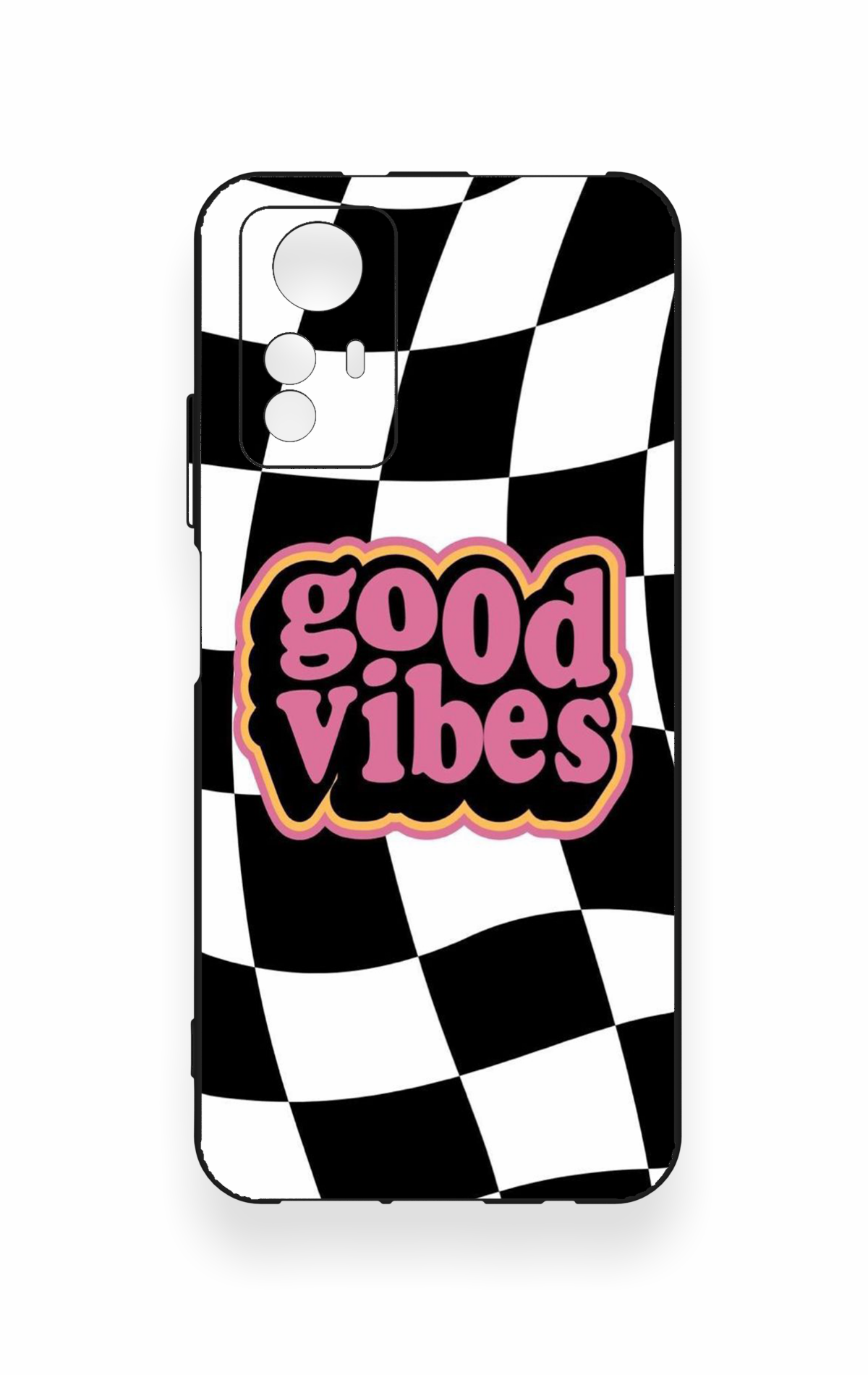 Redmi Note 12S Uyumlu Black Good Vibes Desenli Silikon Kılıf